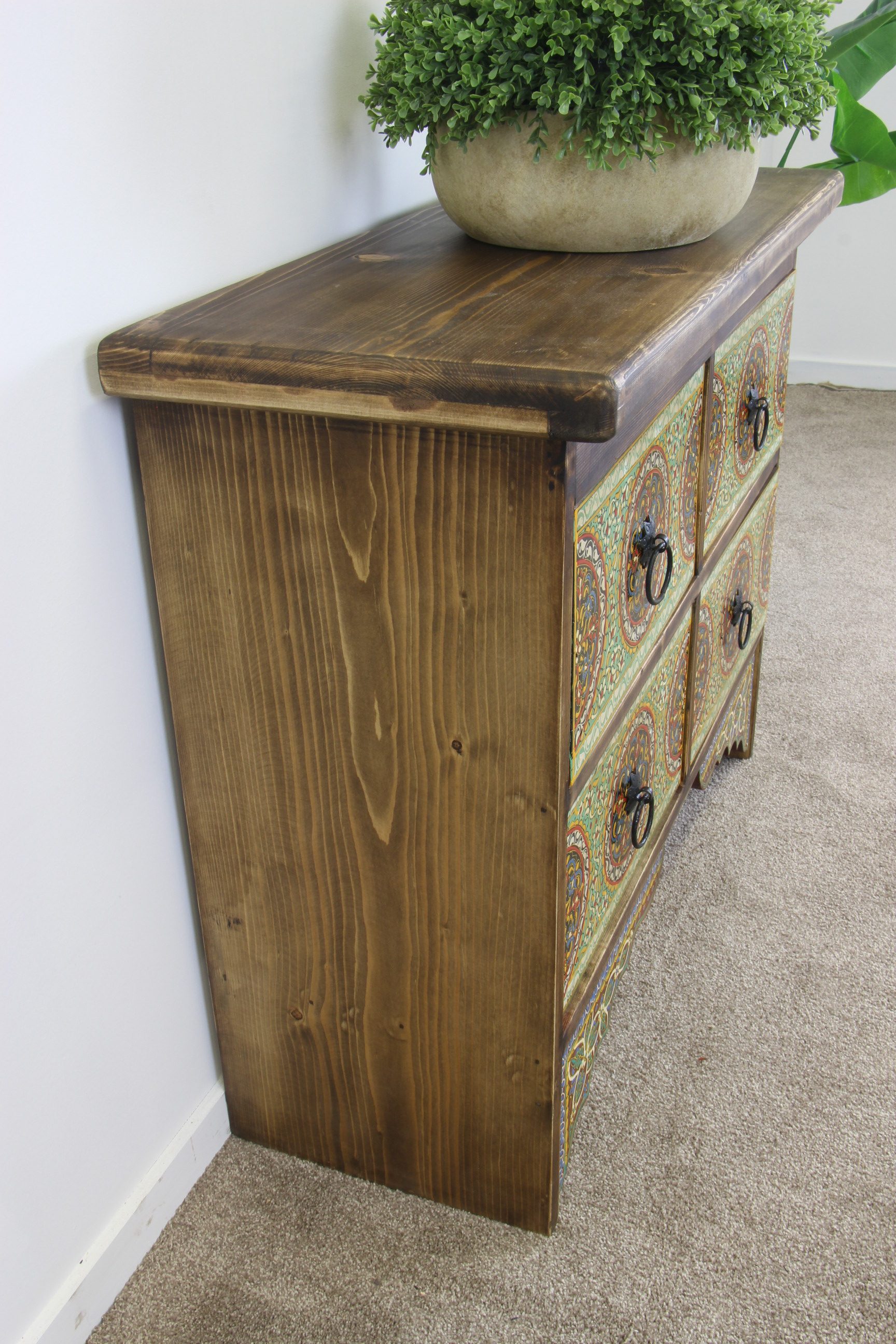 4 Drawer Colourful Hand Painted Cabinet 1A 6