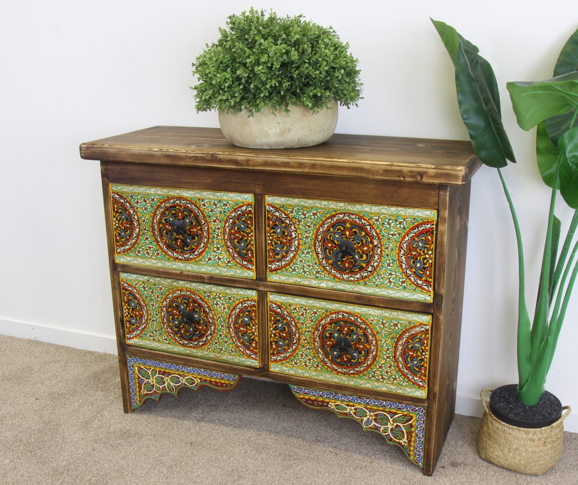 4 Drawer Colourful Hand Painted Cabinet 1A 9