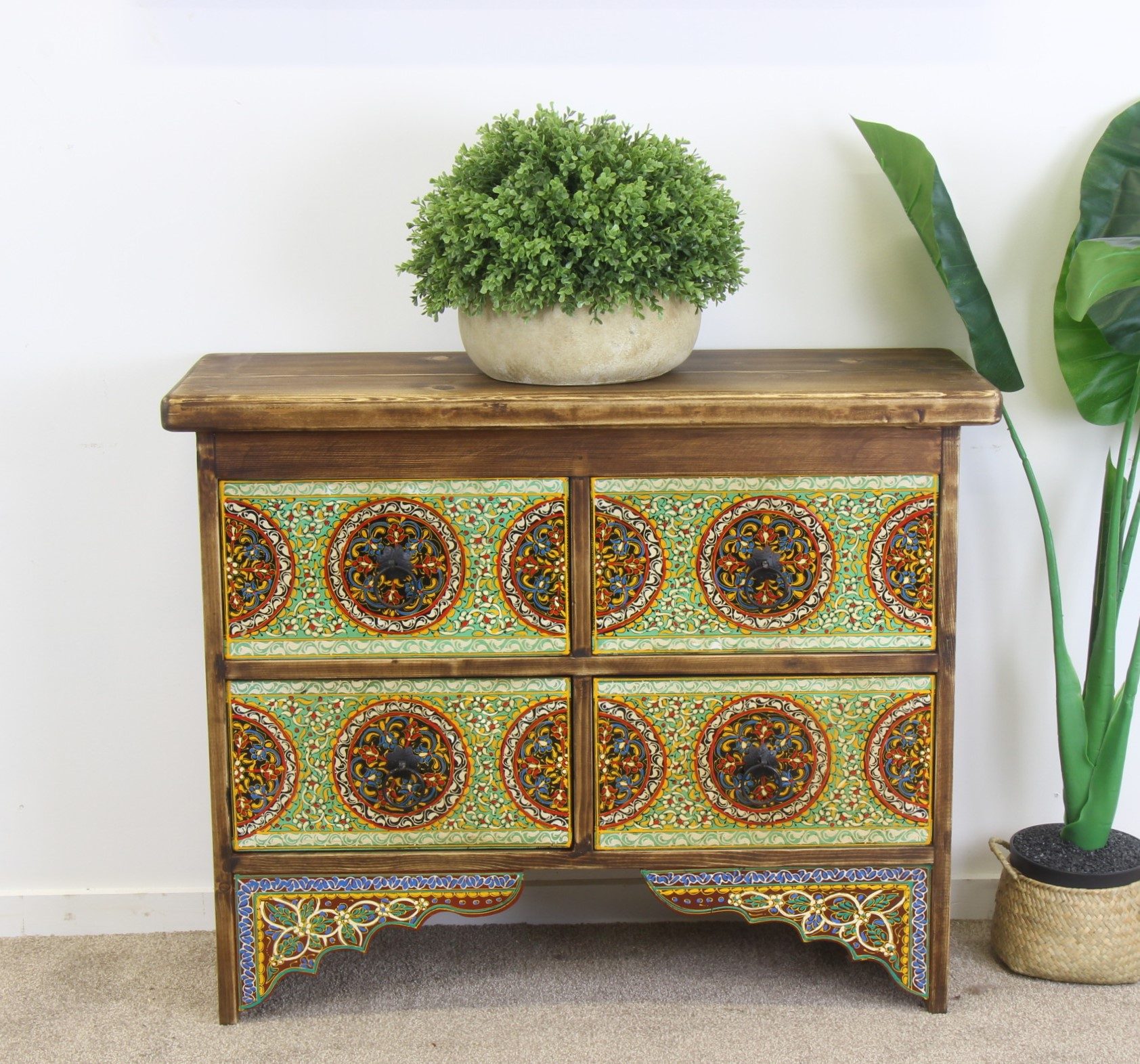 4 Drawer Colourful Hand Painted Cabinet 1A
