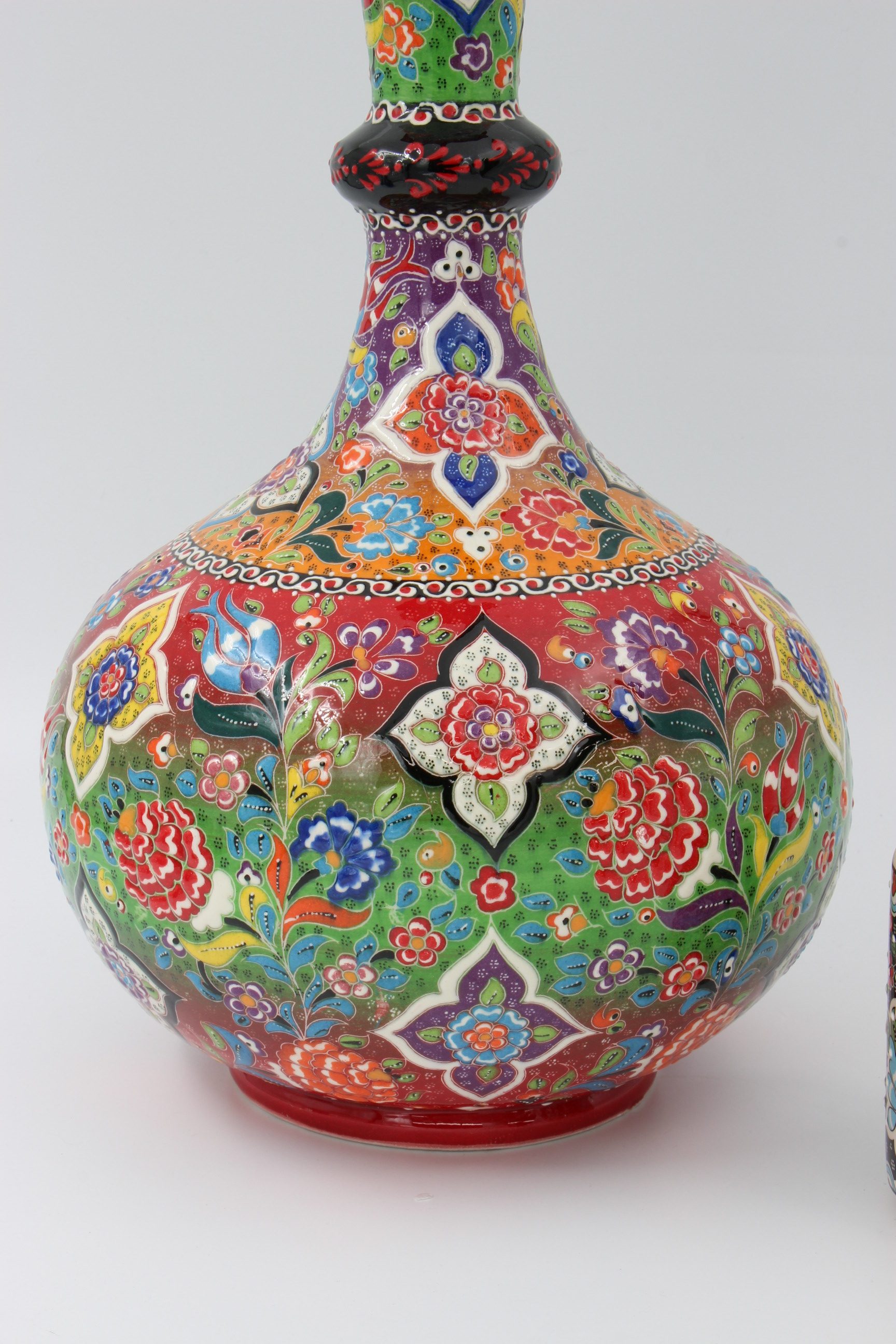 40 cm Hand Crafted Tear Vase Colourful Relief 3