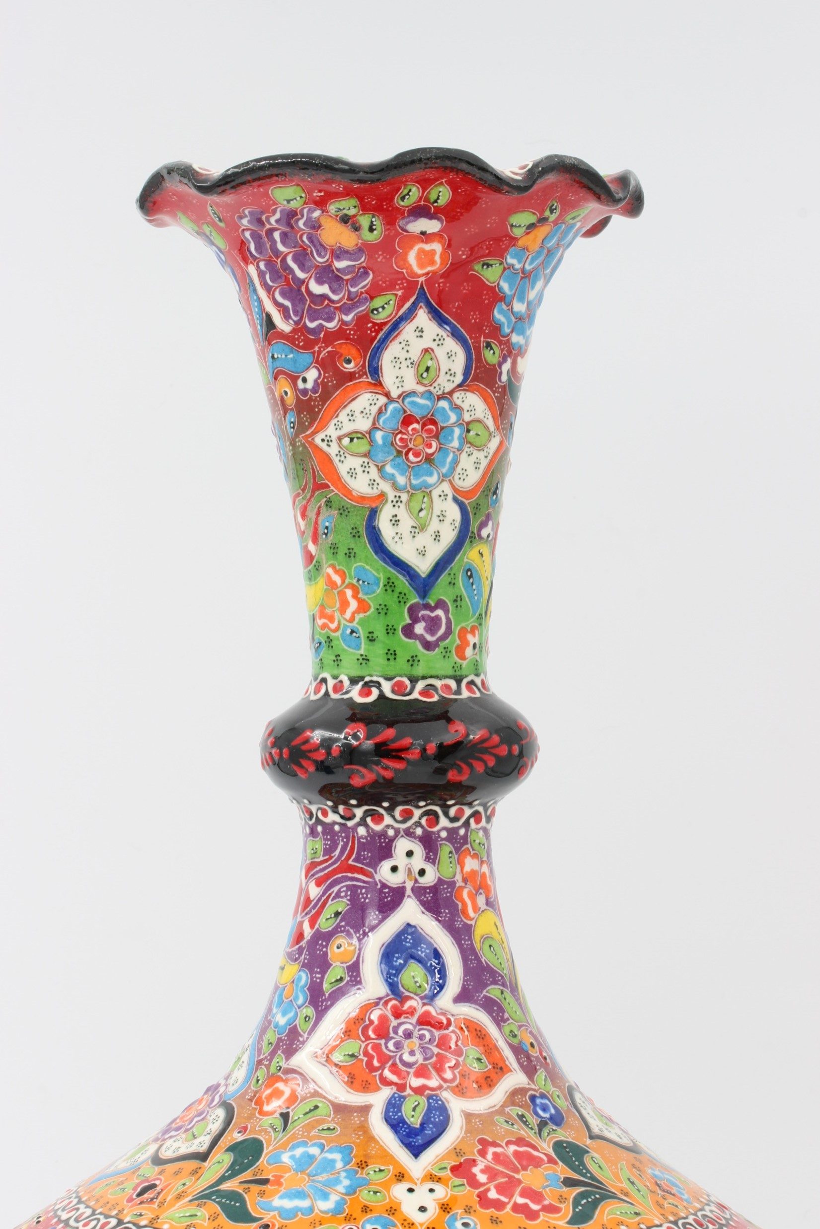 40 cm Hand Crafted Tear Vase Colourful Relief 5