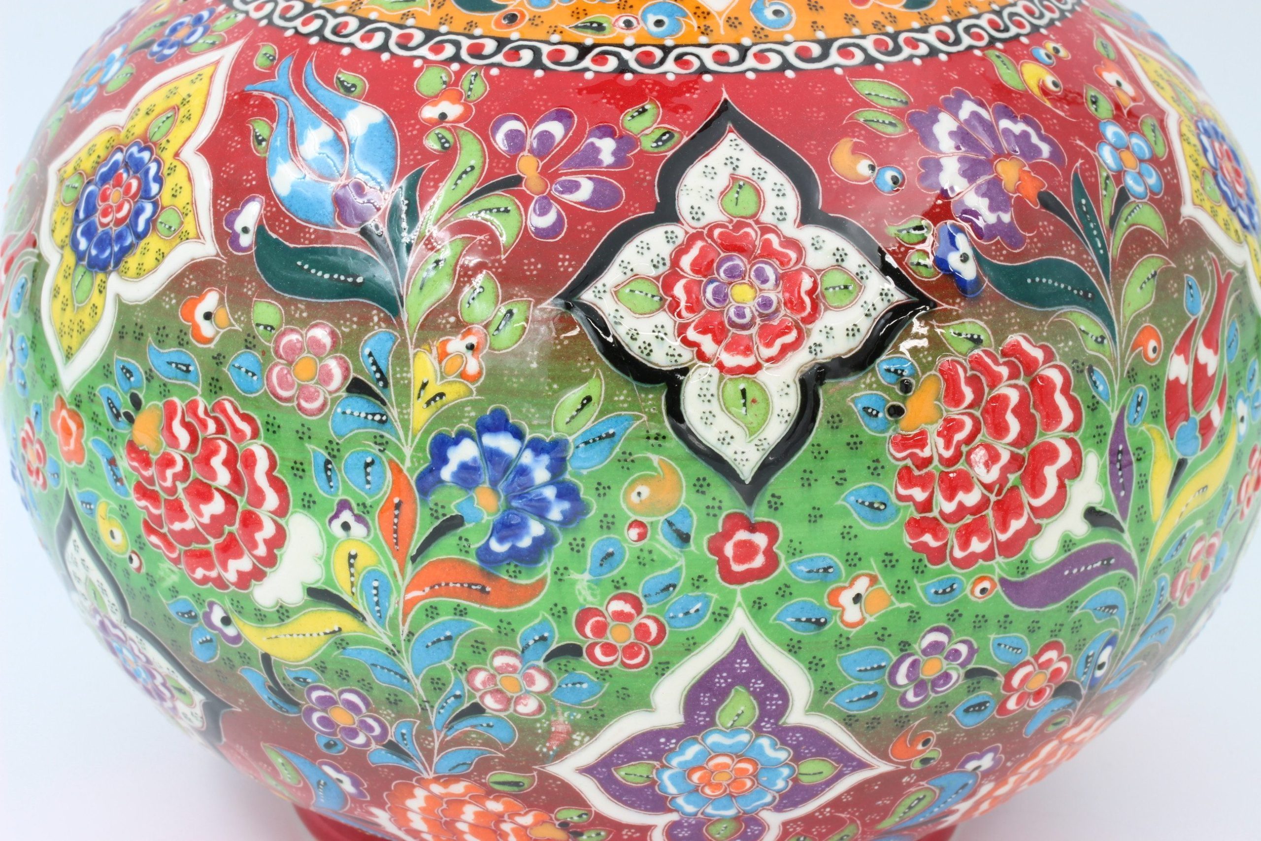 40 cm Hand Crafted Tear Vase Colourful Relief 6