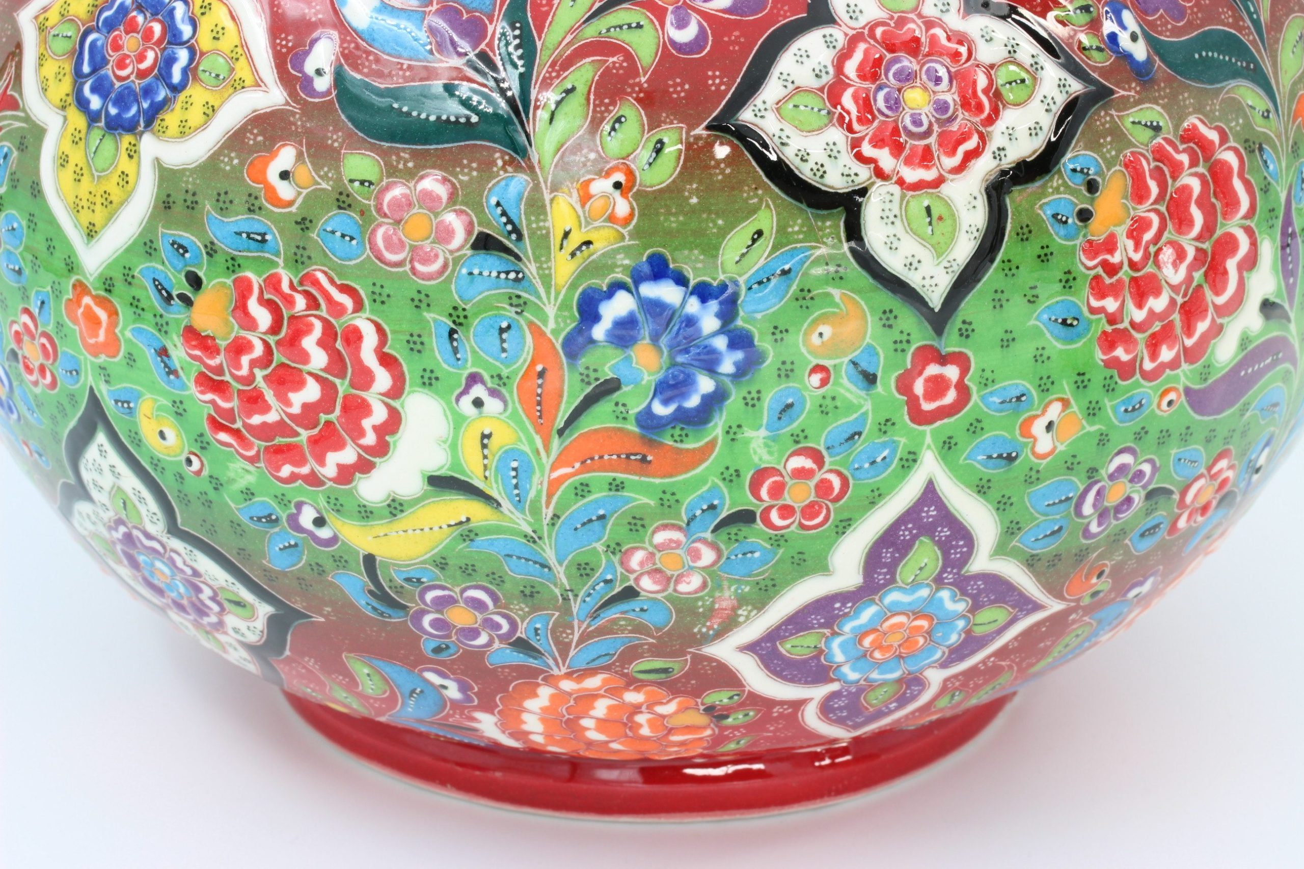 40 cm Hand Crafted Tear Vase Colourful Relief 7