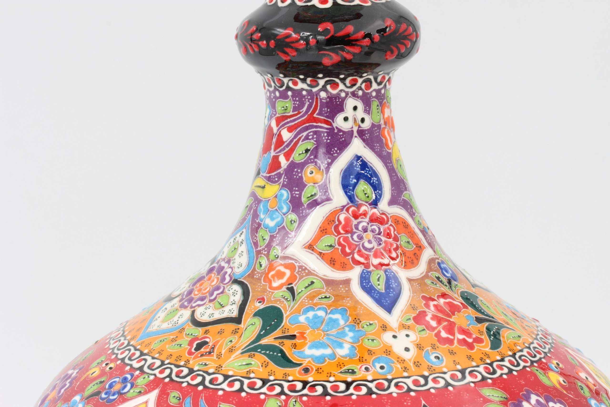 40 cm Hand Crafted Tear Vase Colourful Relief 8