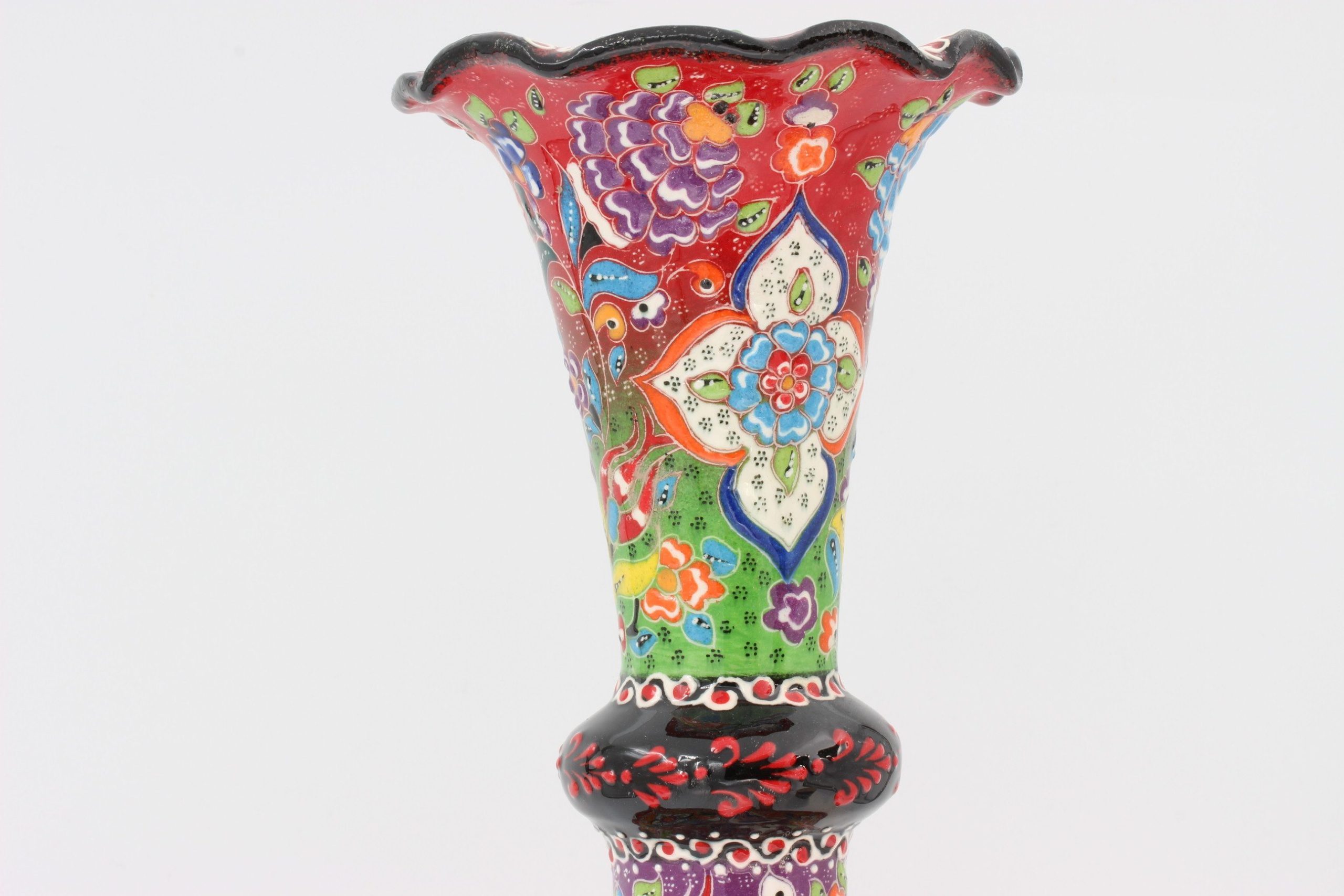 40 cm Hand Crafted Tear Vase Colourful Relief 9