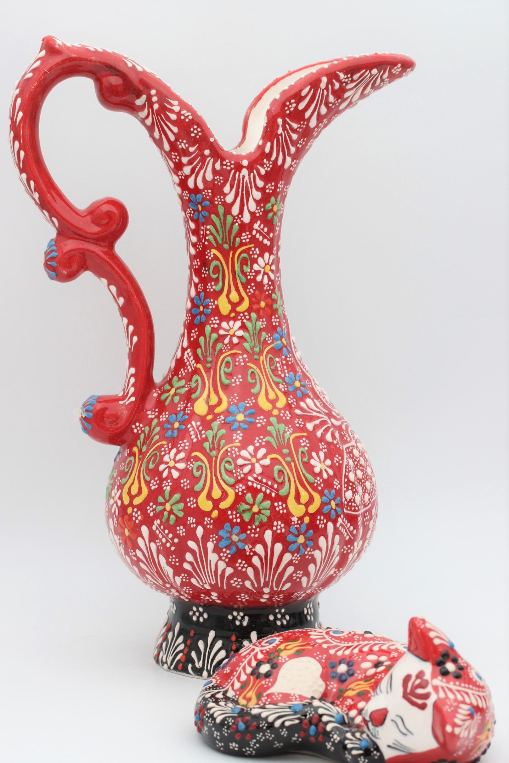 40 cm Handpainted Colouful Turkish Pitcher Vase 1