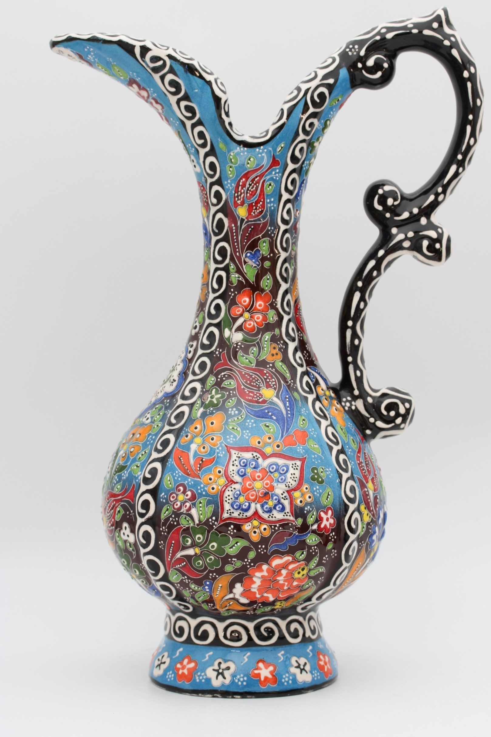 40 cm Handpainted Colouful Turkish Pitcher Vase 2A