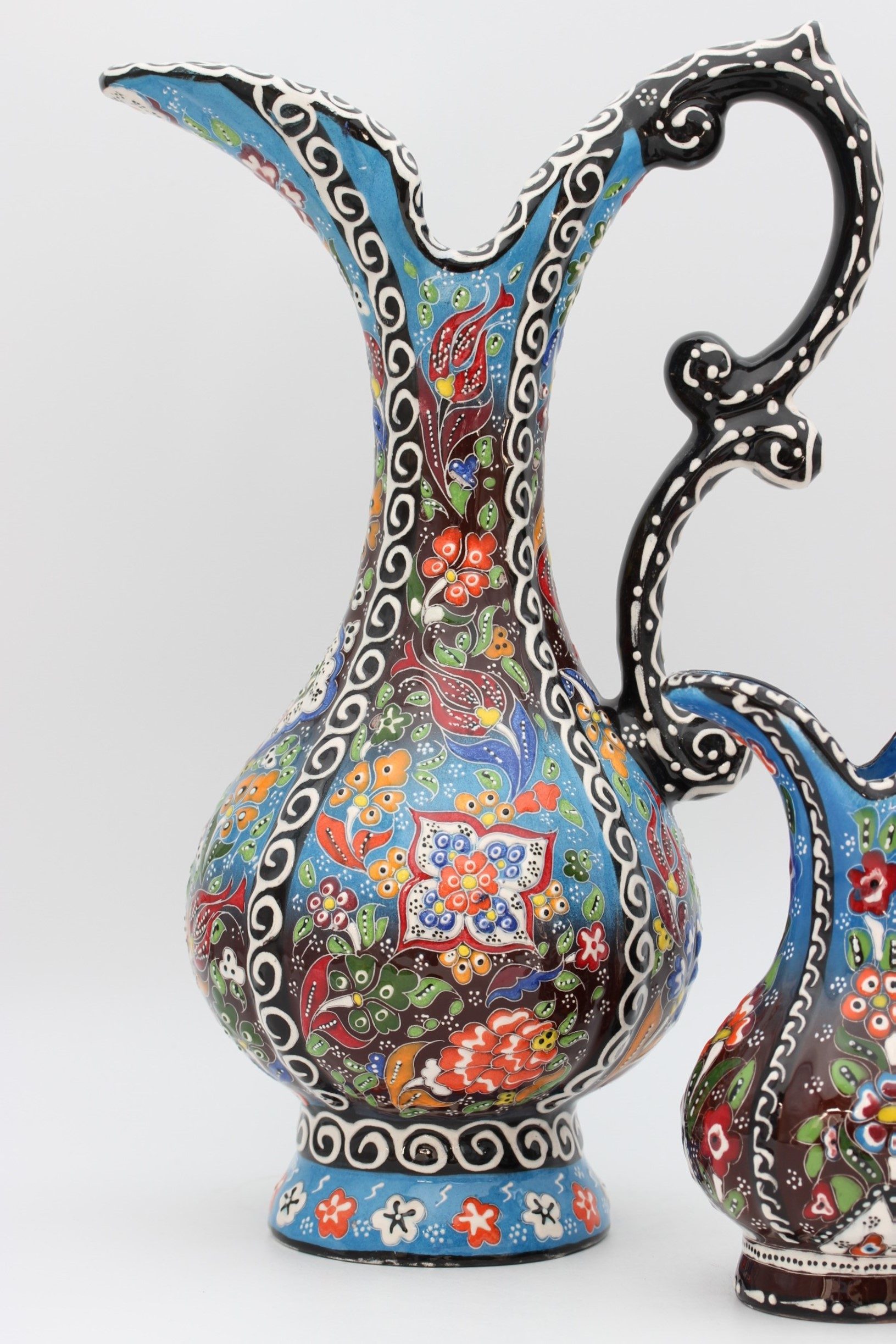 40 cm Handpainted Colouful Turkish Pitcher Vase 2b