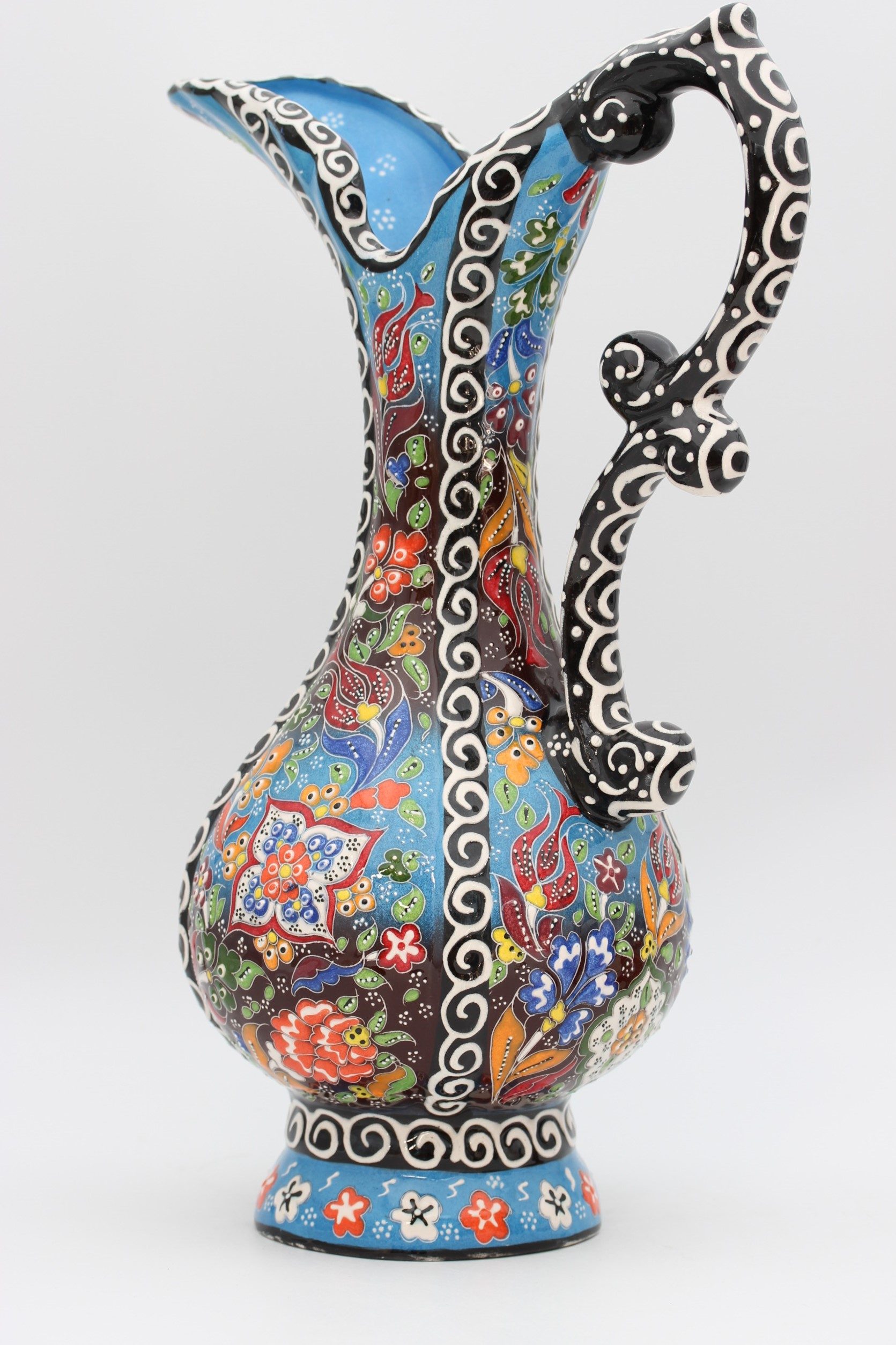 40 cm Handpainted Colouful Turkish Pitcher Vase 2c
