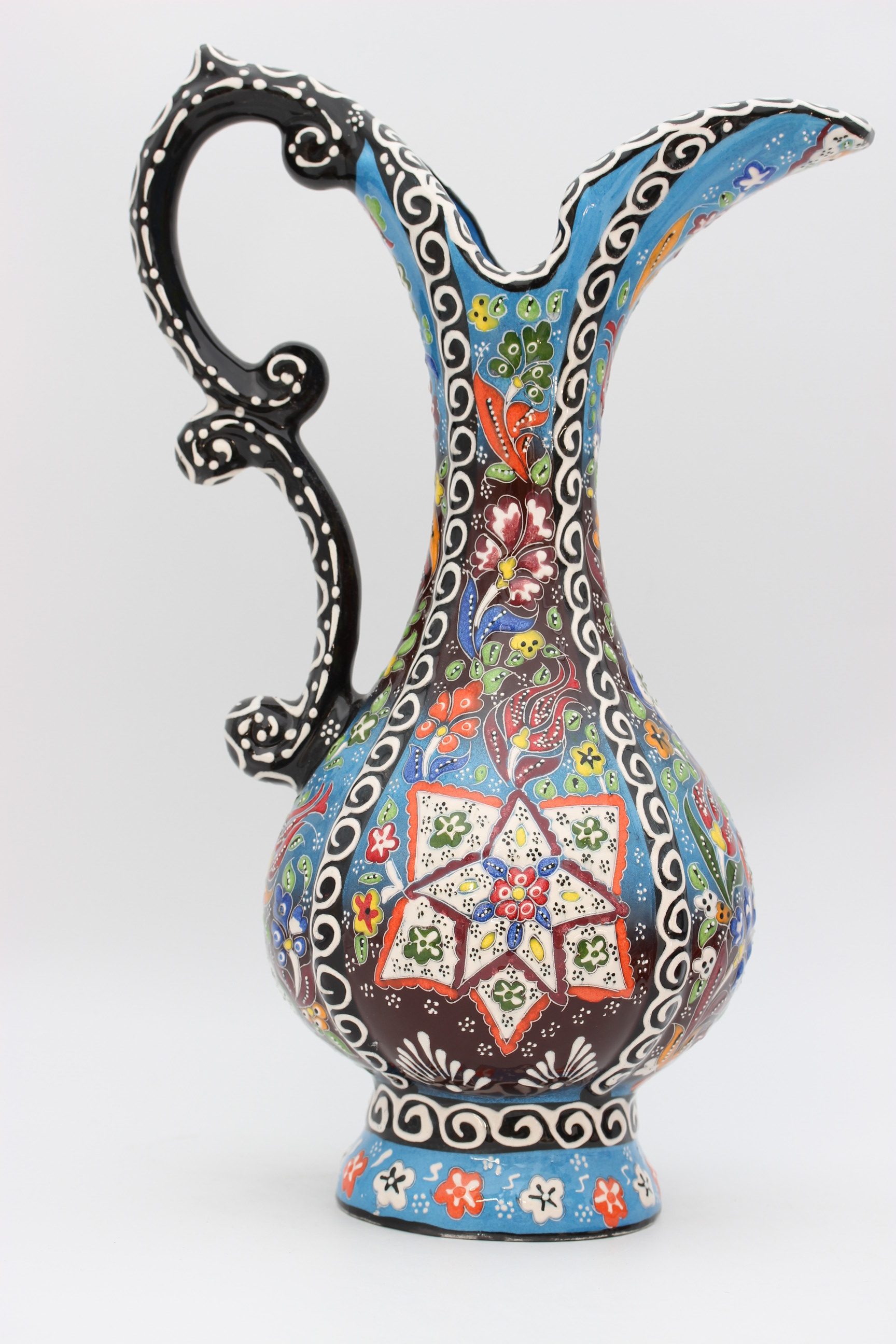 40 cm Handpainted Colouful Turkish Pitcher Vase 2e