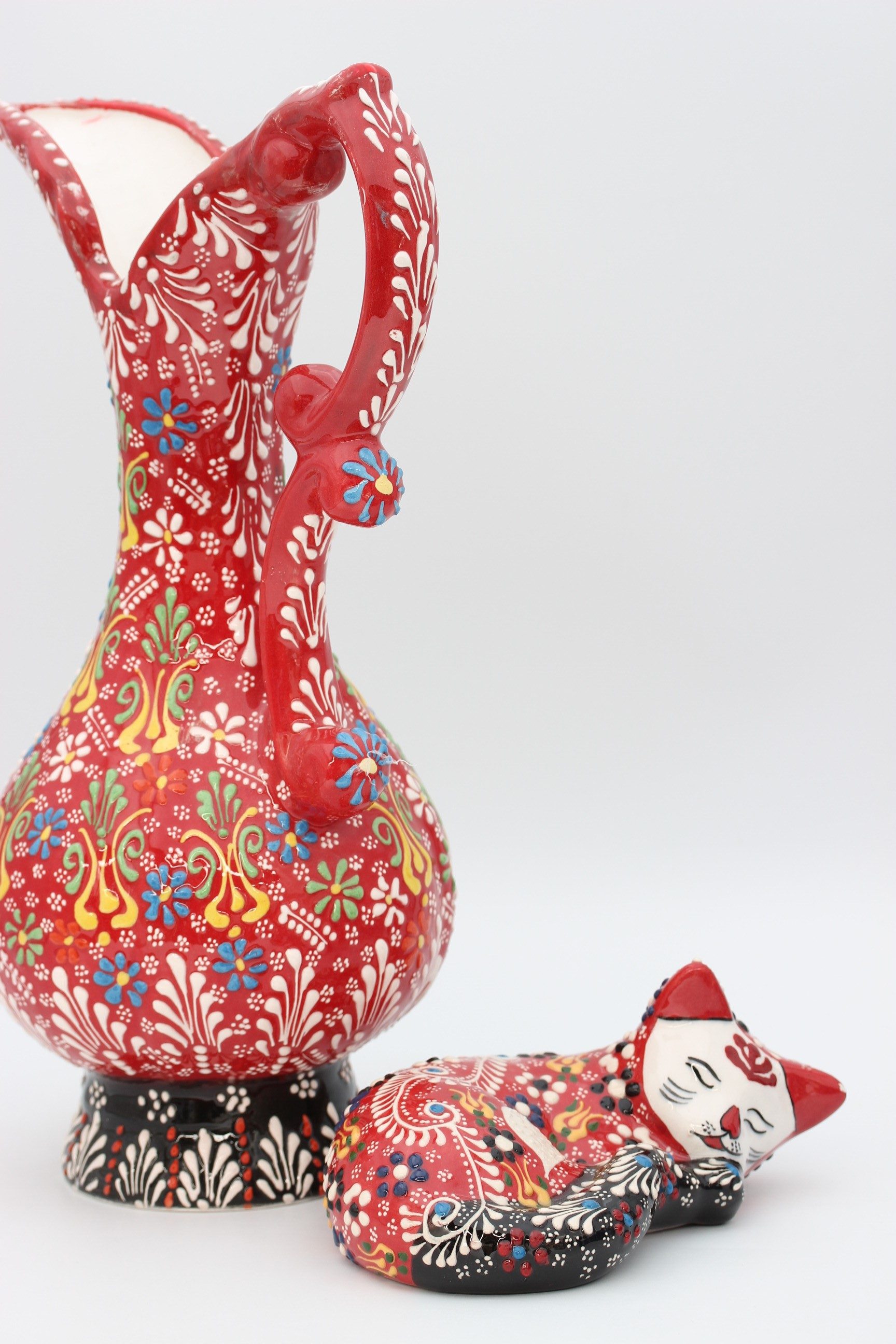 40 cm Handpainted Colouful Turkish Pitcher Vase 5