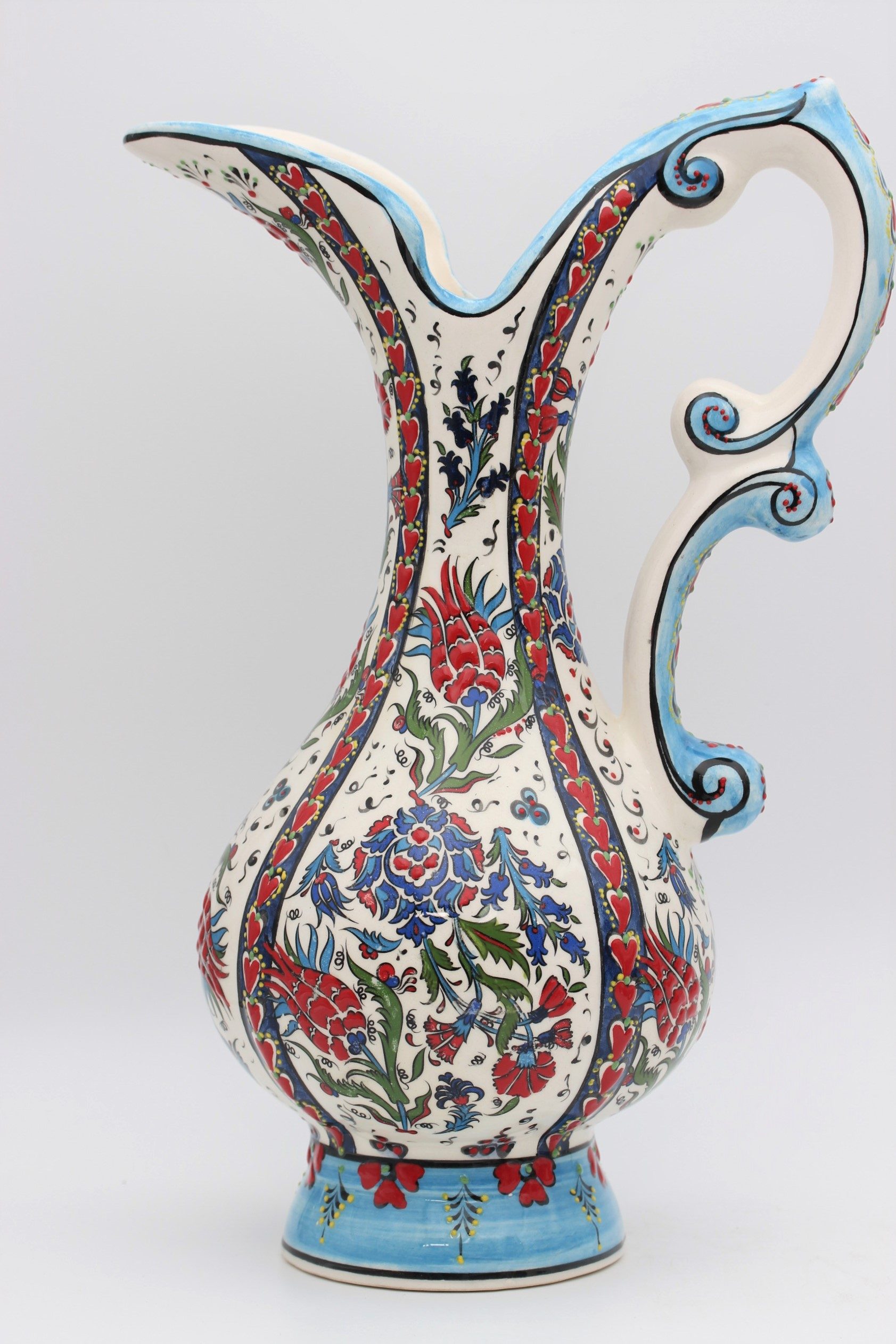 40cm Handpainted Turkish Pitcher Vase Tulip 2