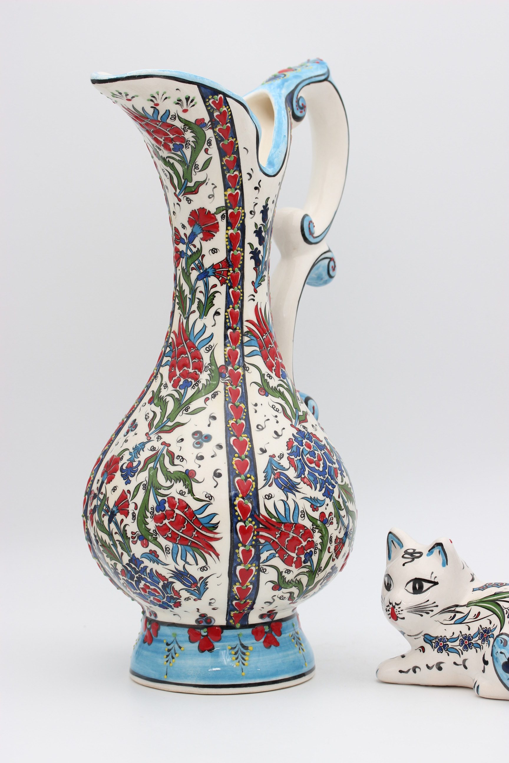 40cm Handpainted Turkish Pitcher Vase Tulip 3b