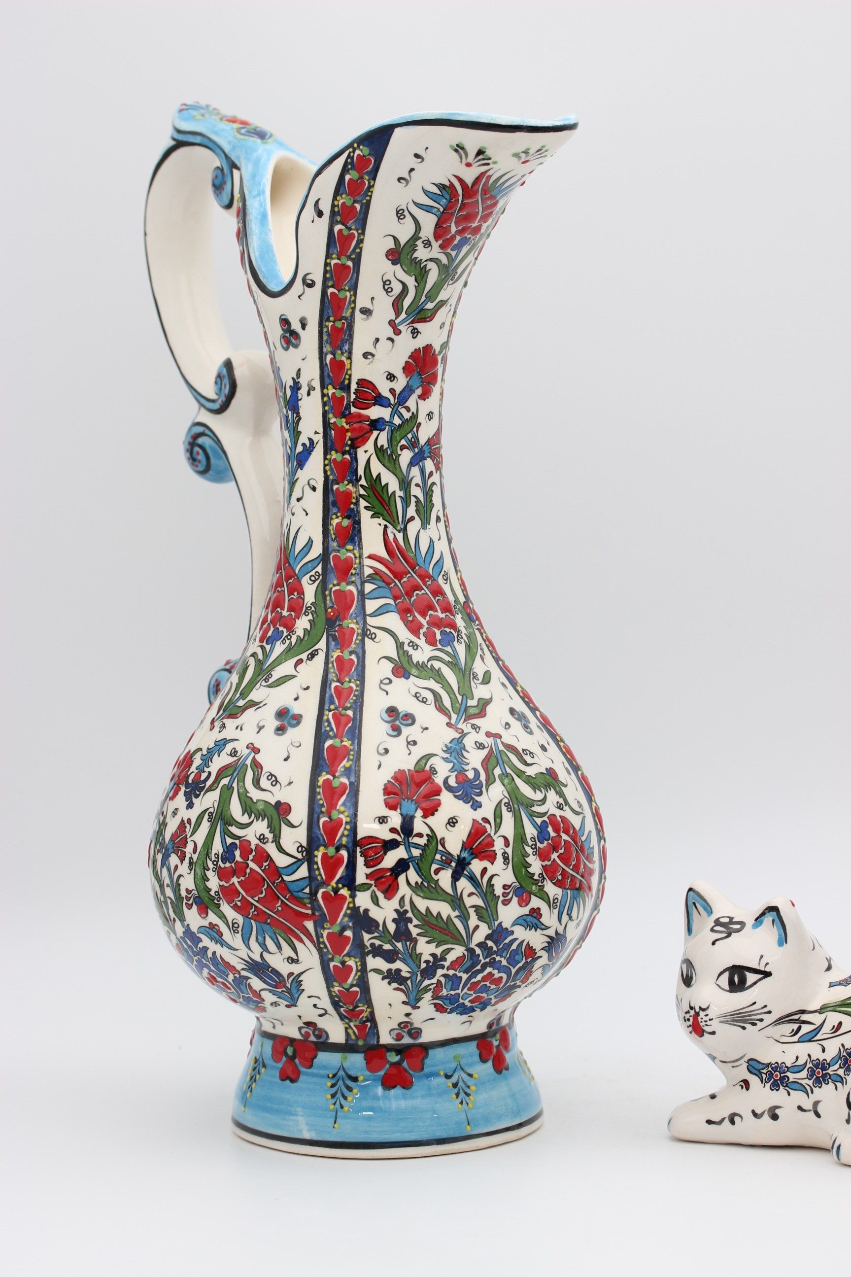 40cm Handpainted Turkish Pitcher Vase Tulip 3c