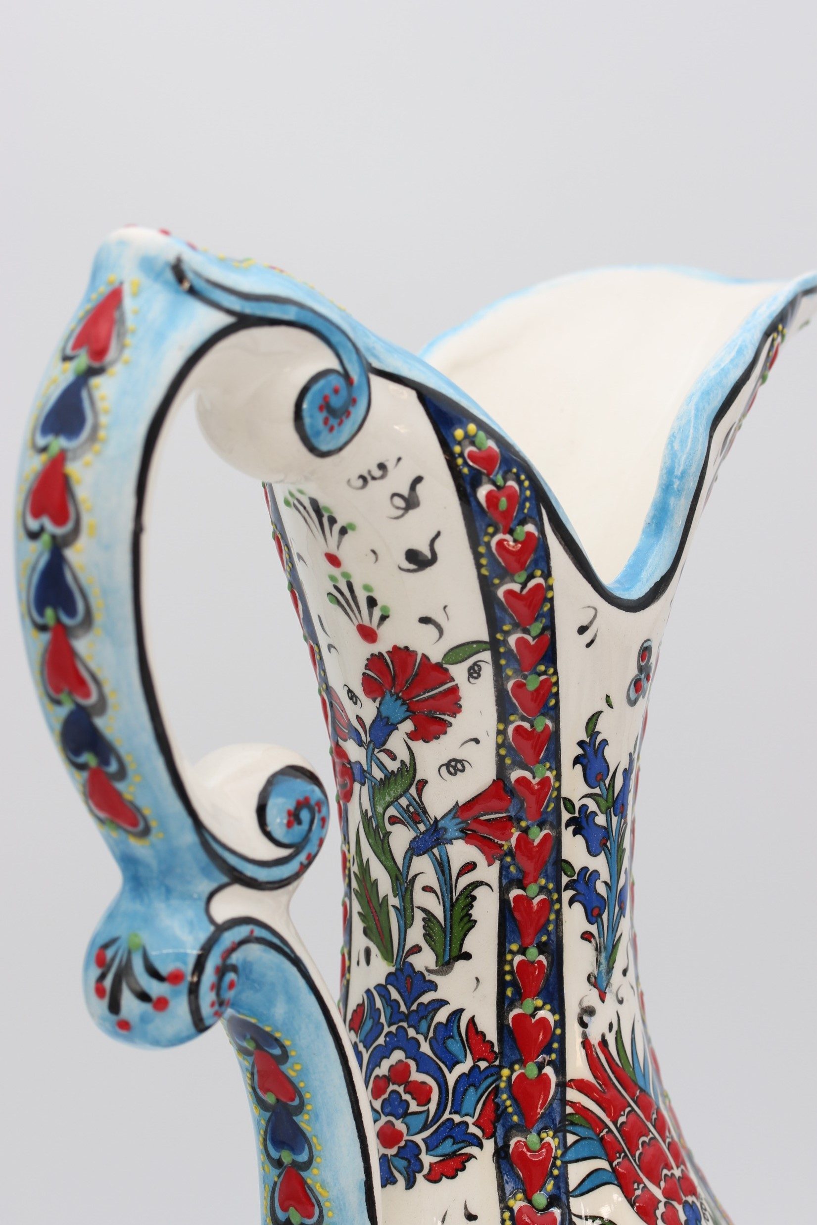 40cm Handpainted Turkish Pitcher Vase Tulip 3h