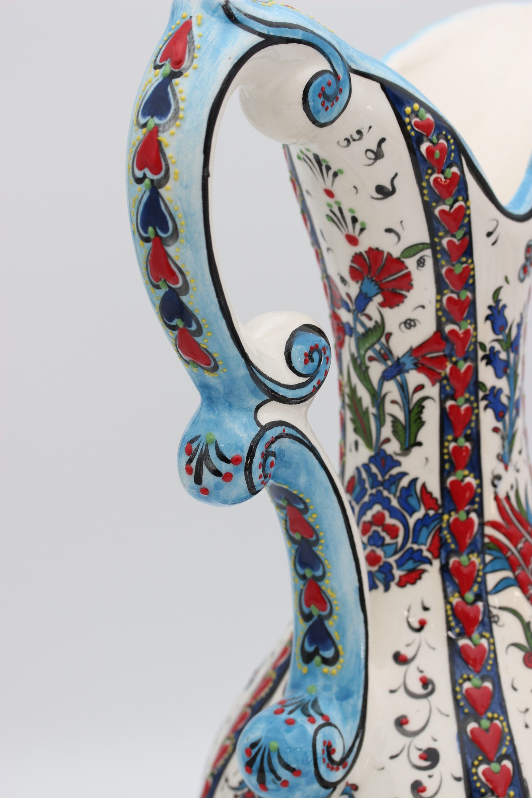 40cm Handpainted Turkish Pitcher Vase Tulip 3j