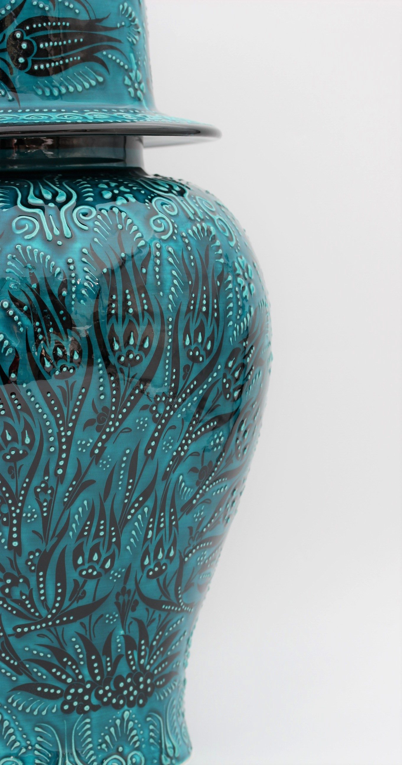 45 cm Hand Crafted Shah Vase Turquoise 3