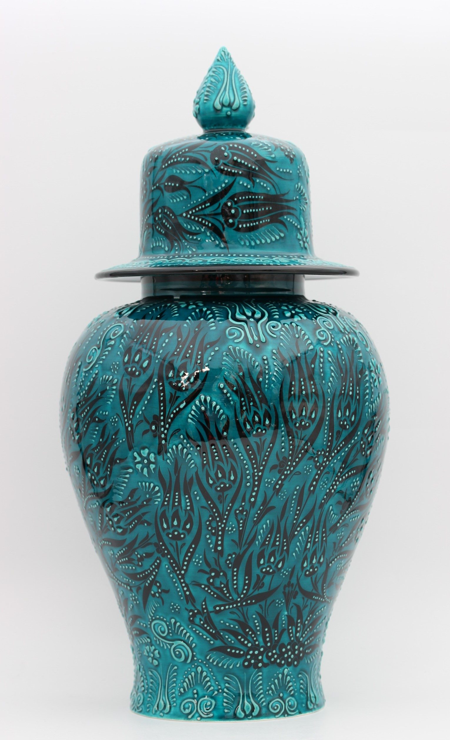 45 cm Hand Crafted Shah Vase Turquoise 3b