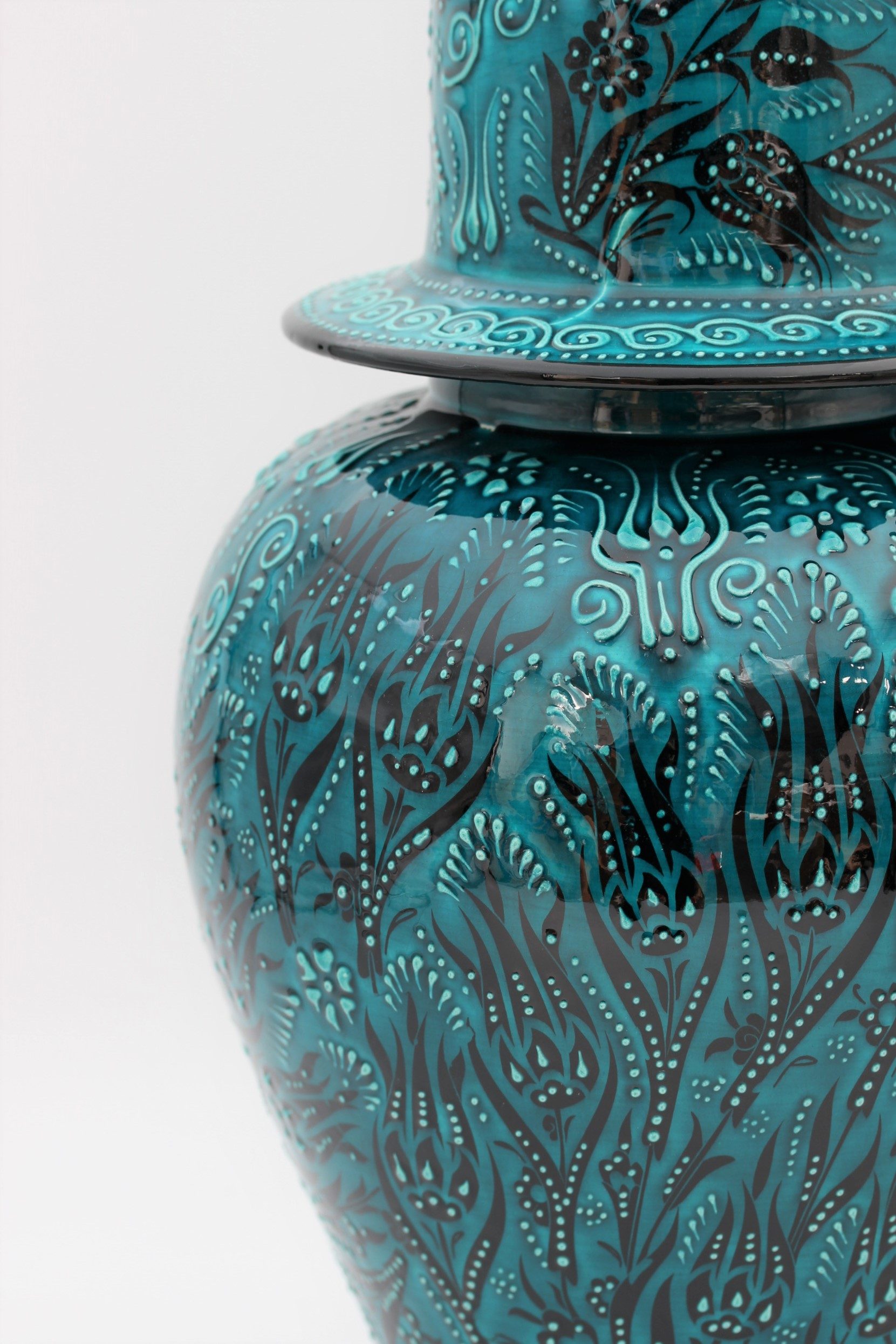 45 cm Hand Crafted Shah Vase Turquoise 3f
