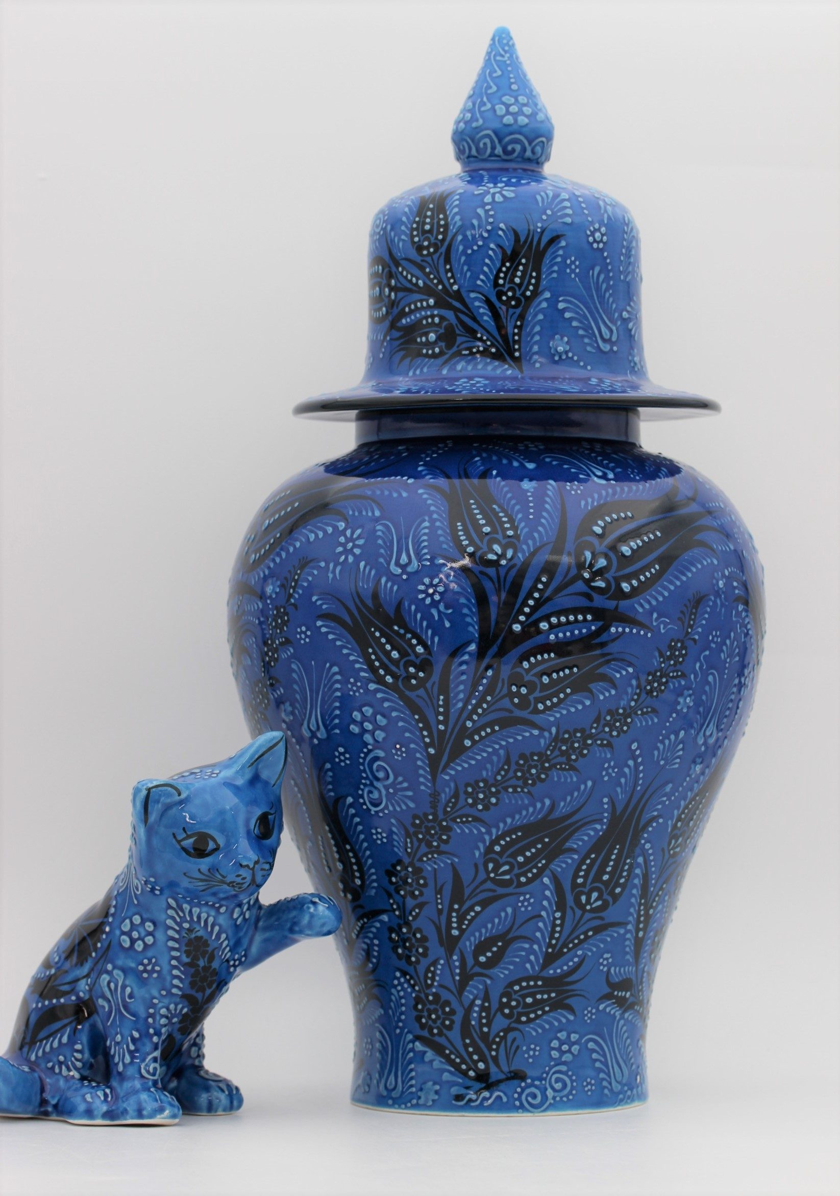 45 cm Hand Crafted Shah Vase Turquoise Blue 1a