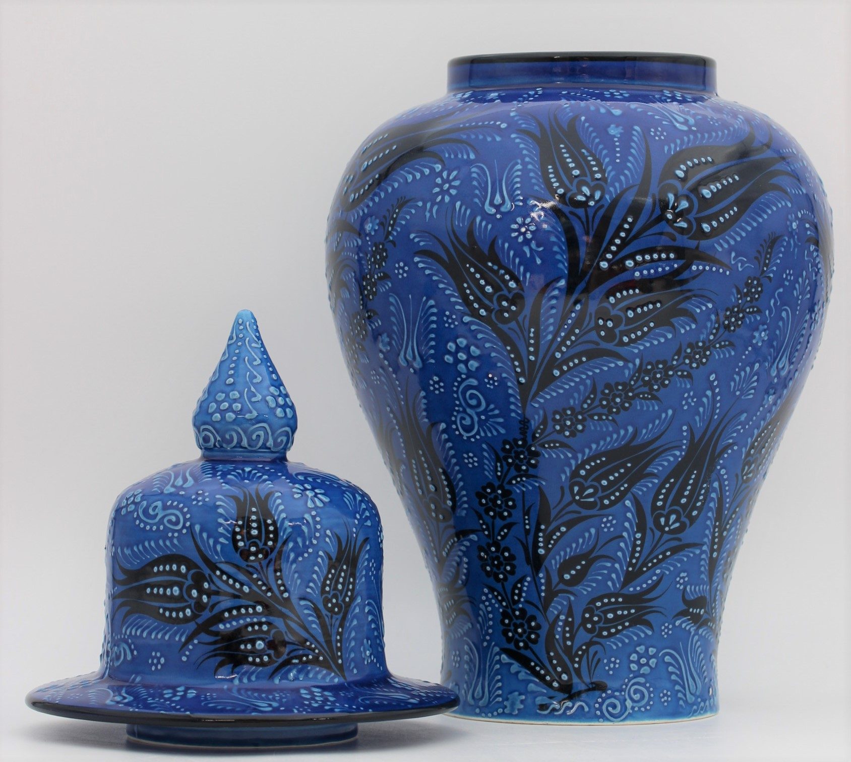 45 cm Hand Crafted Shah Vase Turquoise Blue 1b