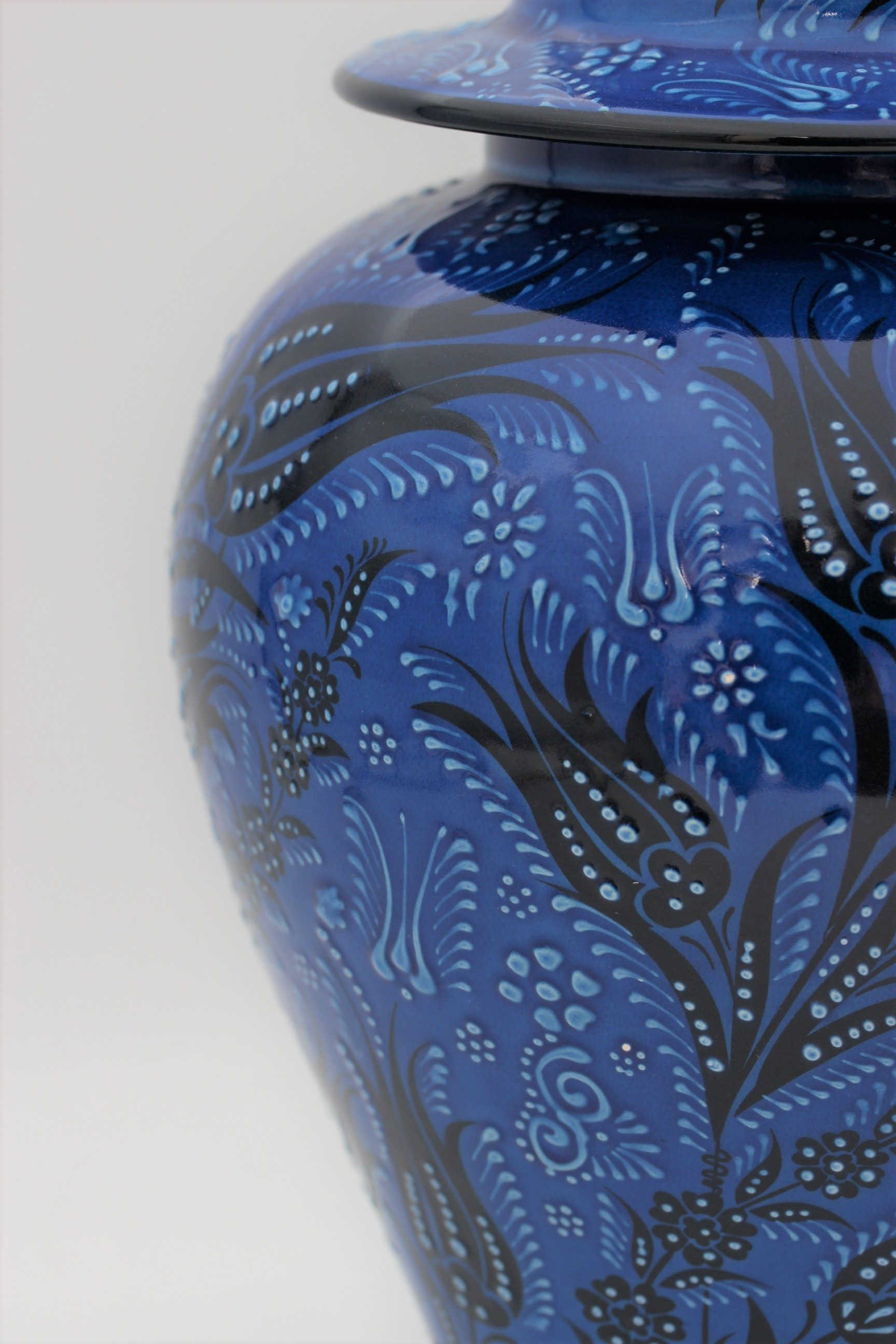 45 cm Hand Crafted Shah Vase Turquoise Blue 1d