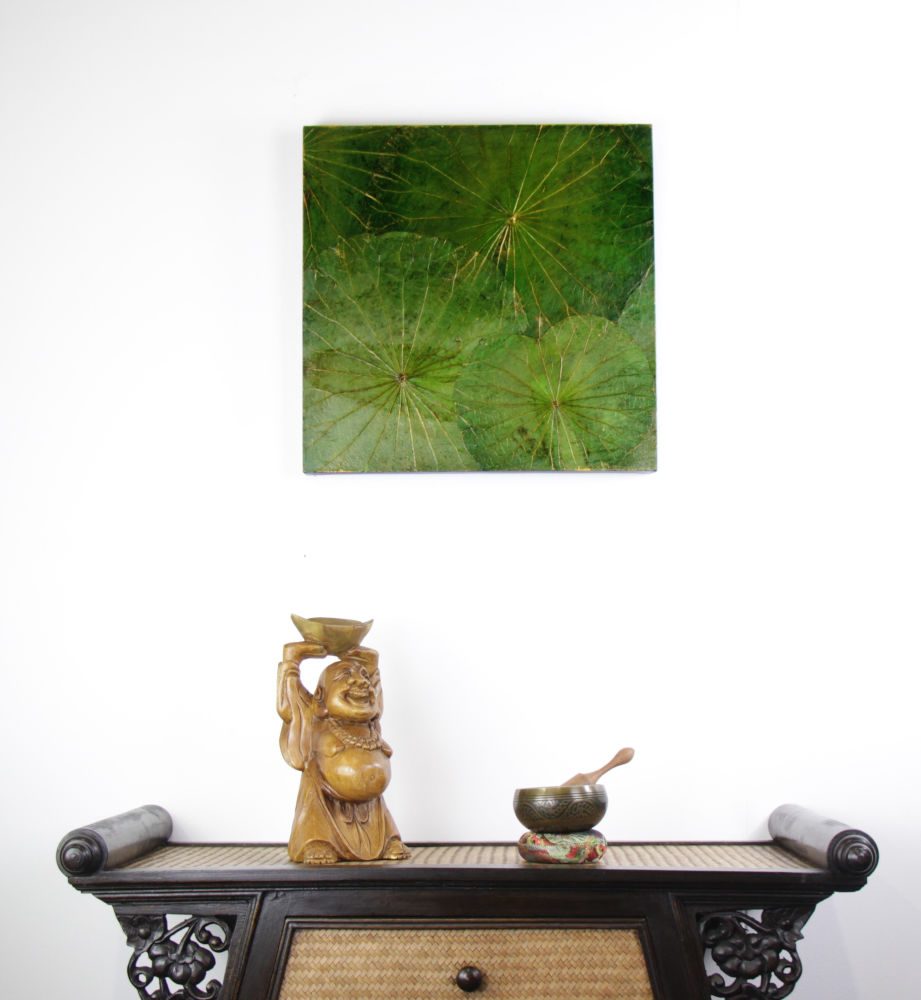 48 x 48 Lotus Leaf Art Green Forest 100