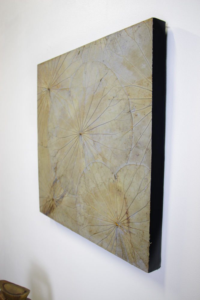 48 x 48 Lotus Leaf Art Mink Grey 3 48 x 48 Lotus Leaf Art Mink Grey