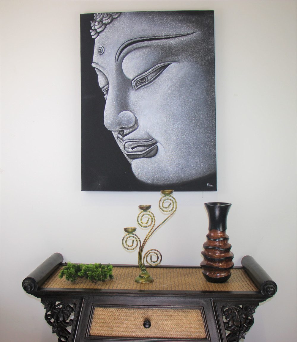 60 x 80 cm Hand Painted Buddha Profile 1 On Frame 1