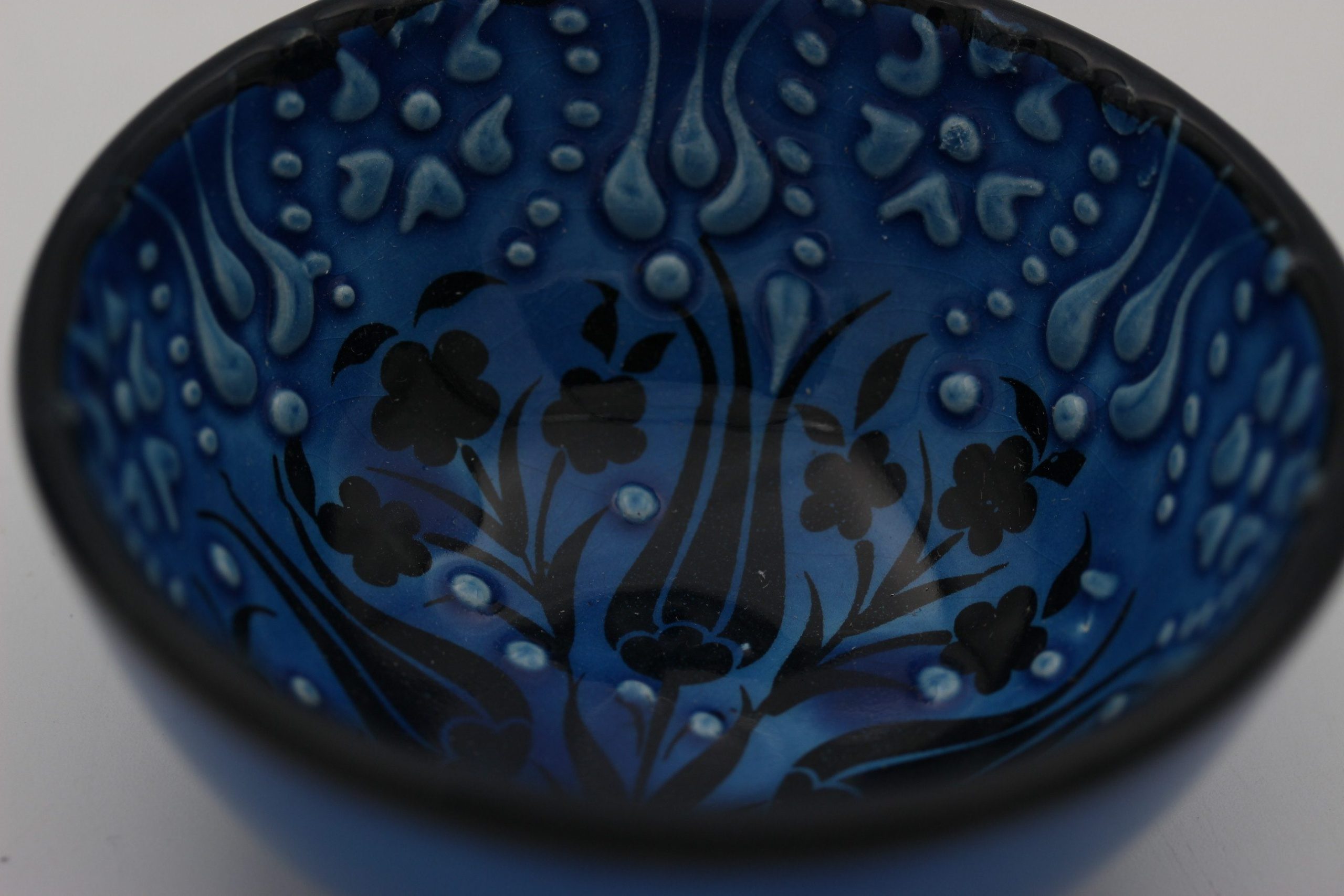 8 Cm Turkish Hand Painted Ceramic Bowls In Turquoise ALL