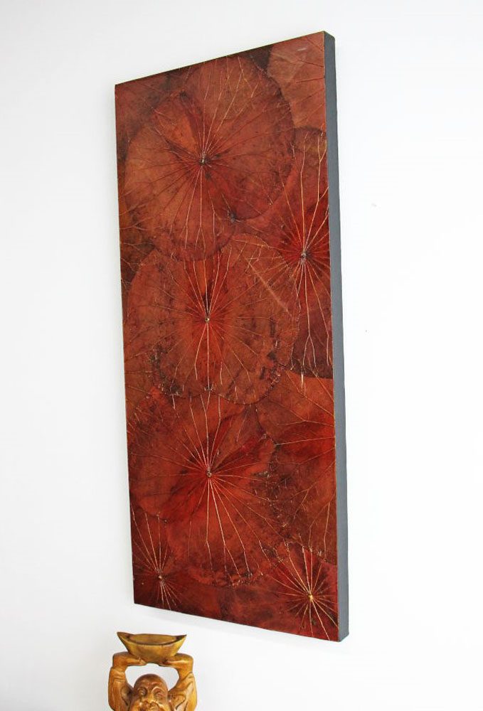 90 x 40 Lotus Leaf Art Rustic Red 2 90 x 40 Lotus Leaf Art Rustic Red