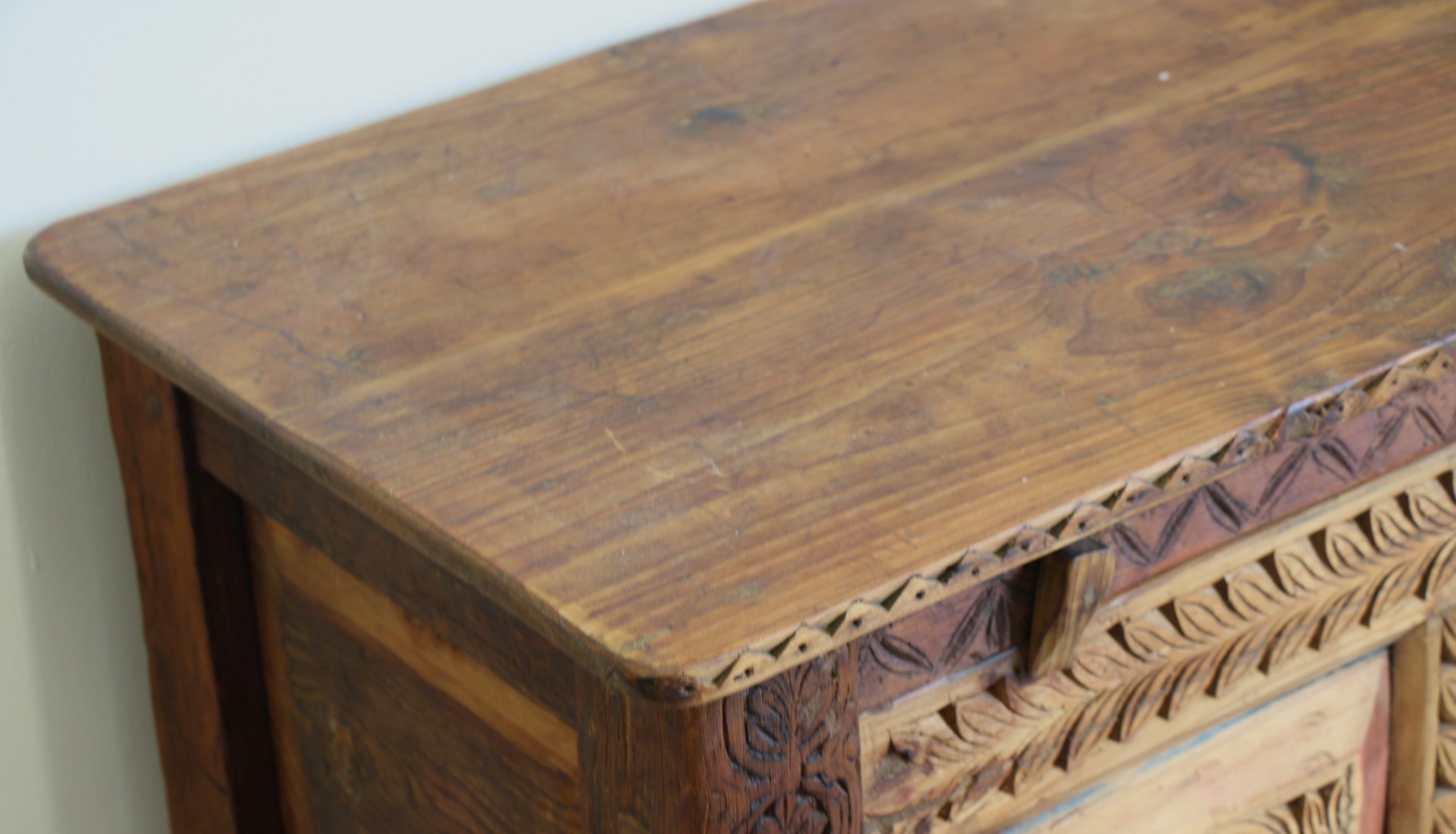 Antique Cedar Chest With Hand Carving -10