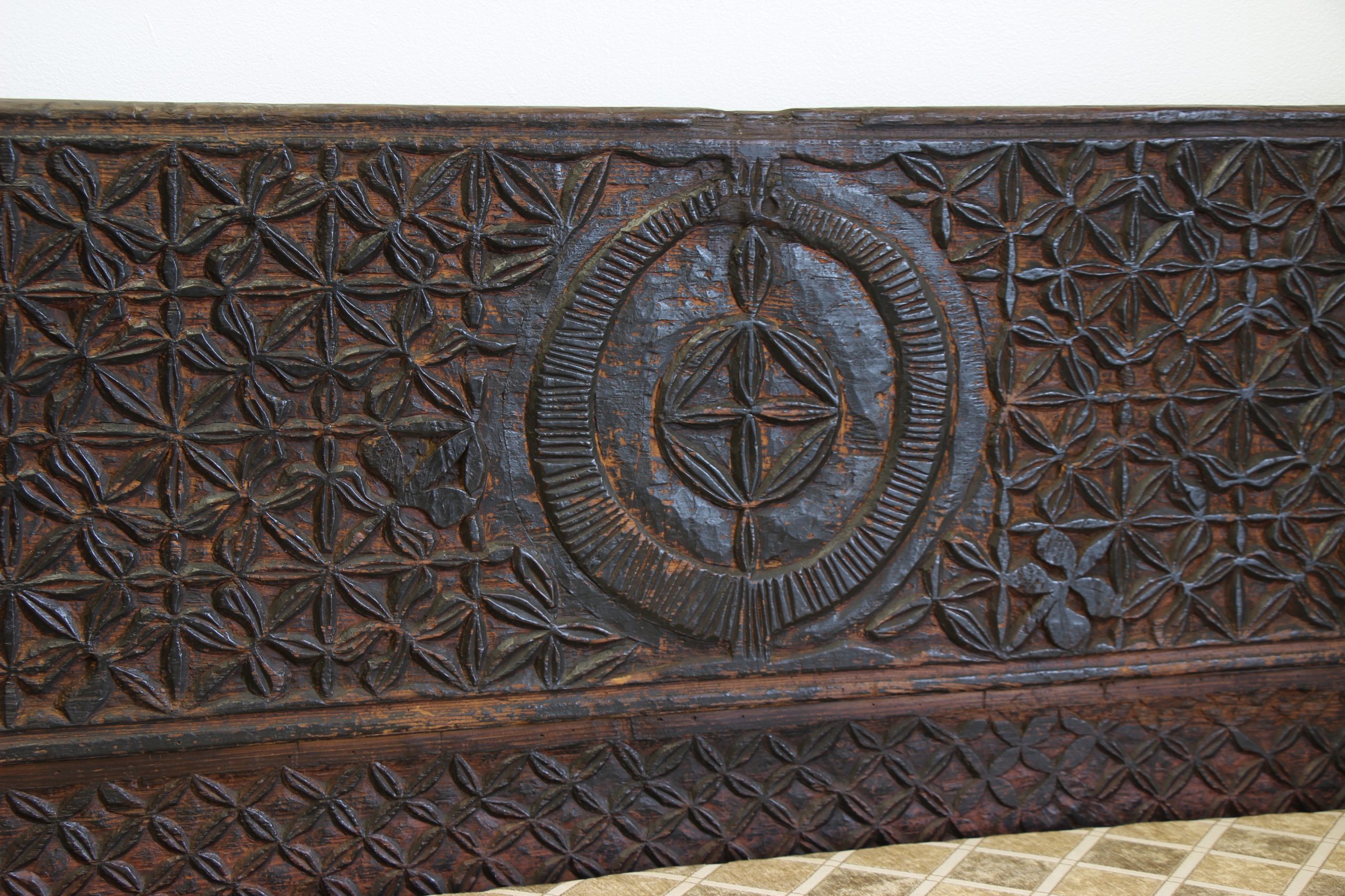 Antique Cedar Hand Carved Swat Valley Bench seat-5