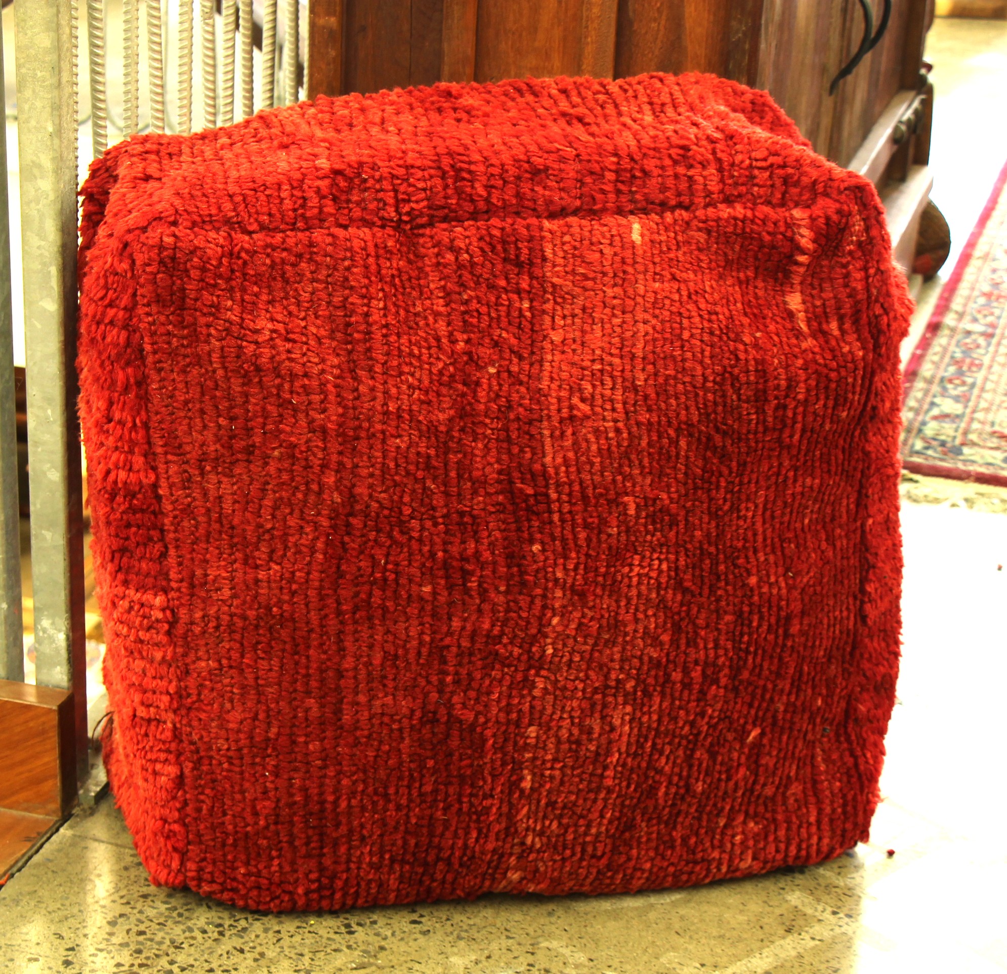 Antique woolen pouf 21A