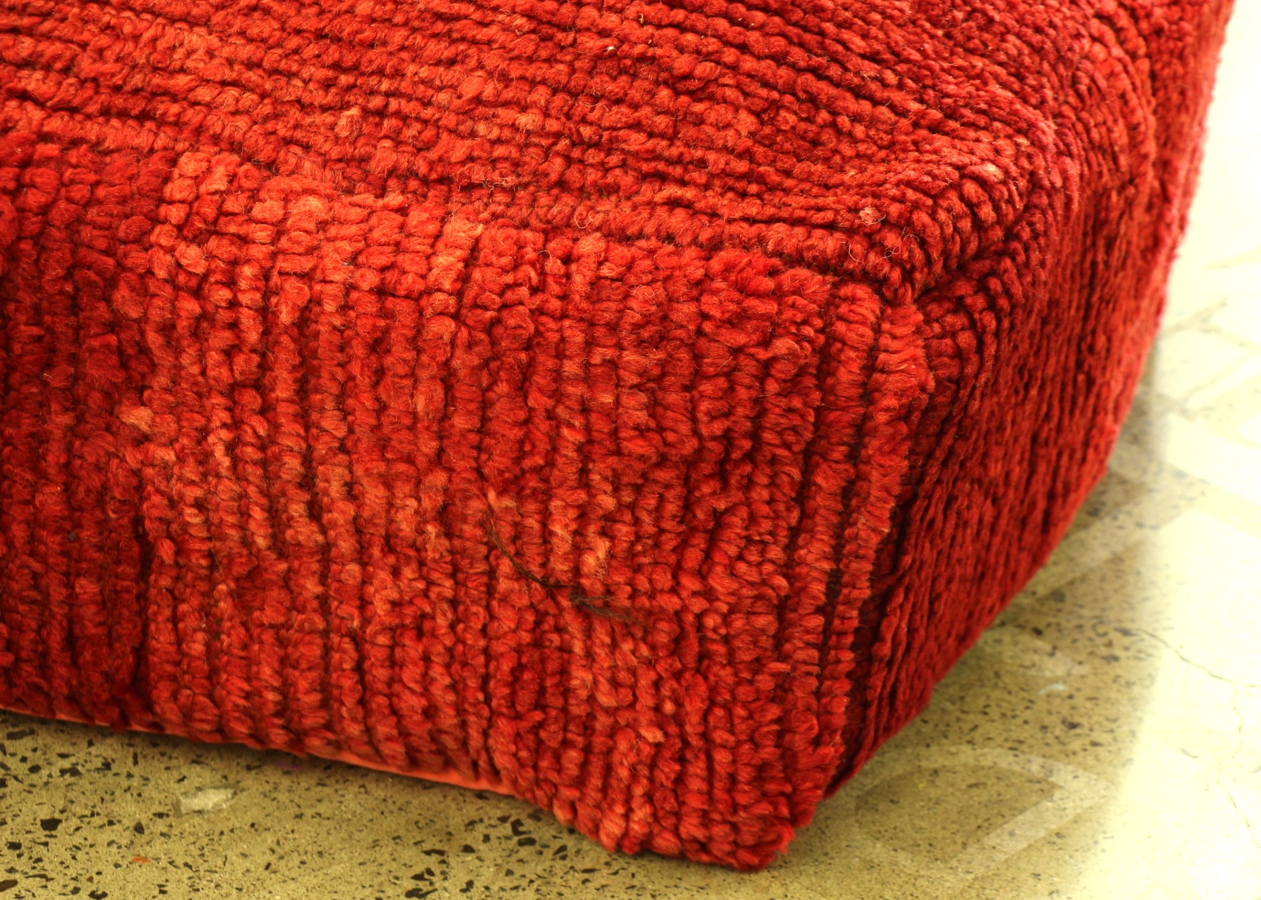 Antique woolen pouf 21c