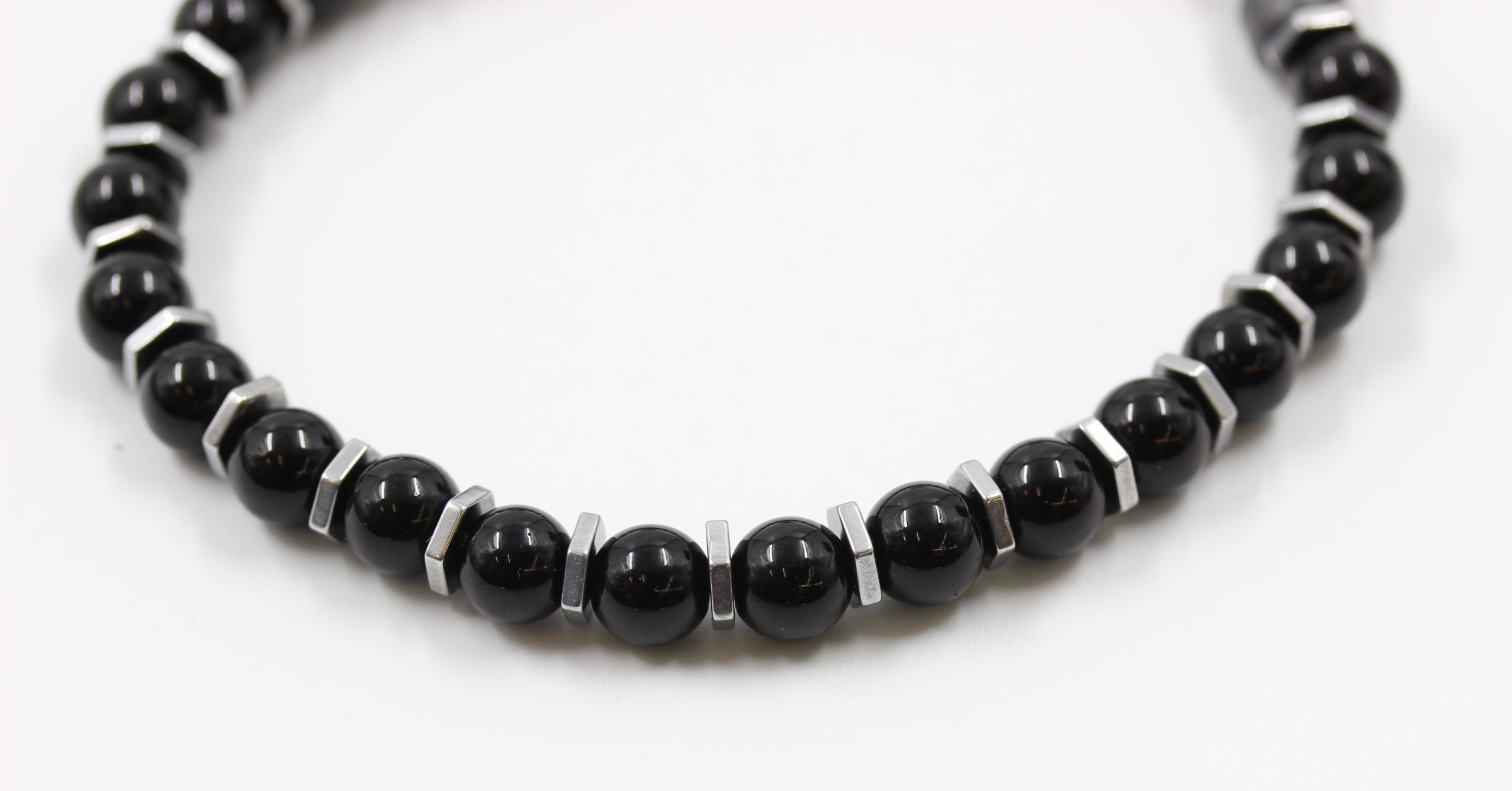 Black Agate Gem Stone Bracelet 1