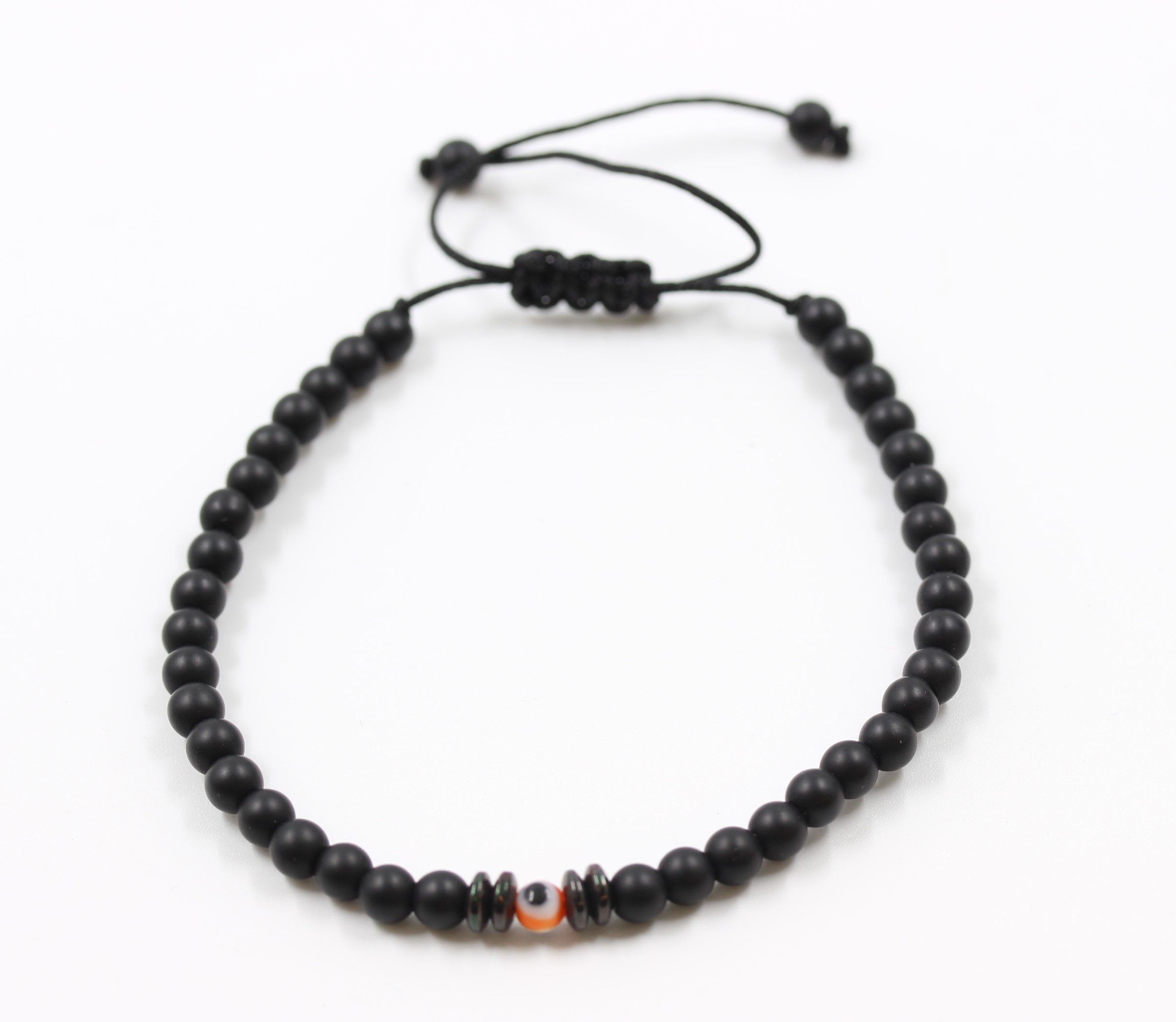 Black Onyx Gem Stone Bracelet With Drawstring