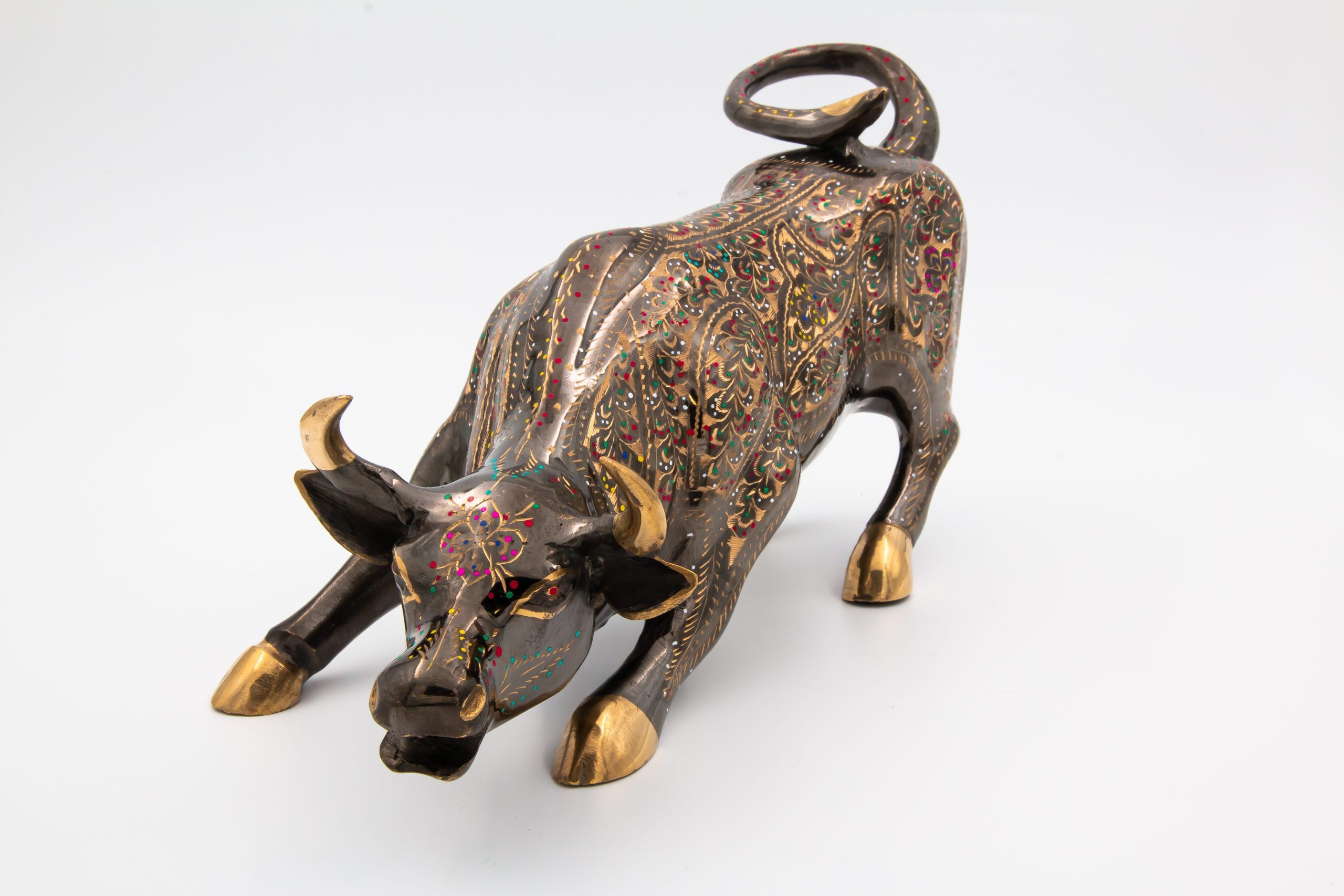 Brass Handcrafted Charging Bull 32cmbr30photo