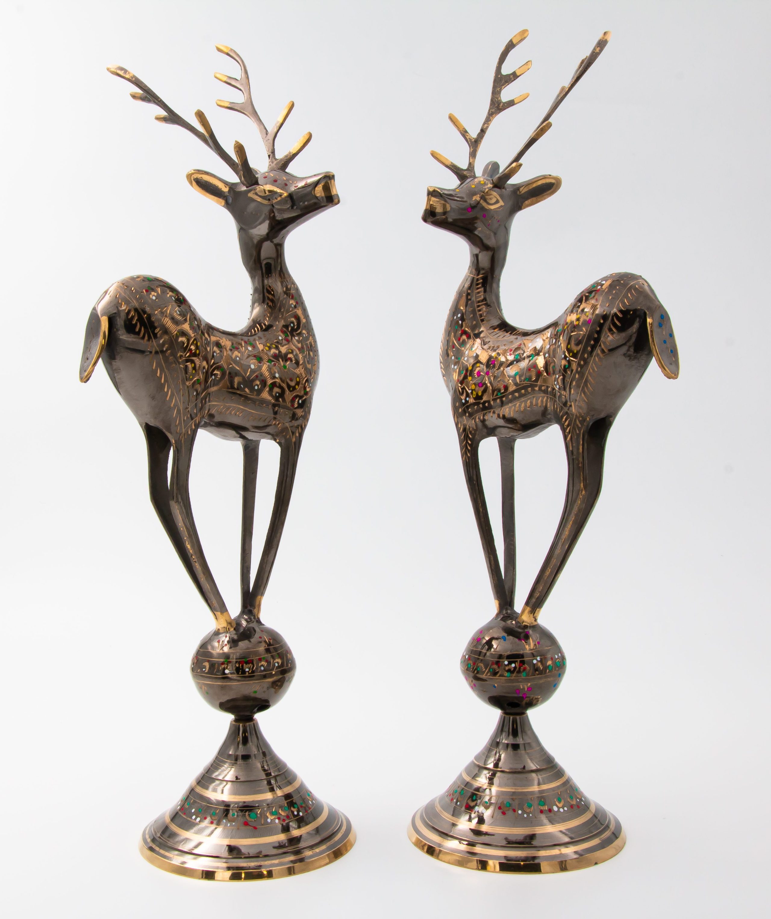 Brass Handcrafted Deer on Ball 37cmphoto4