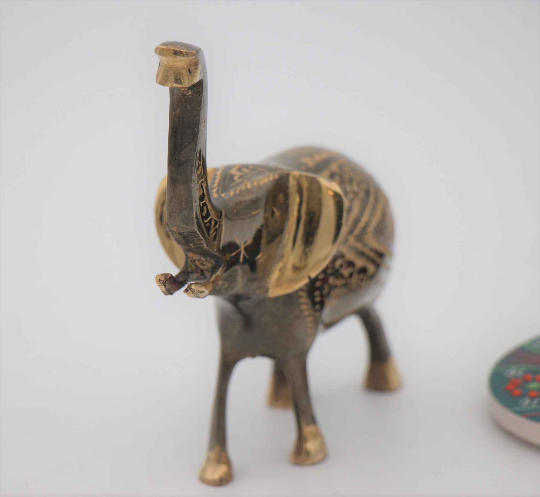 Brass Handcrafted Elephant Trunk Up 15 cm a