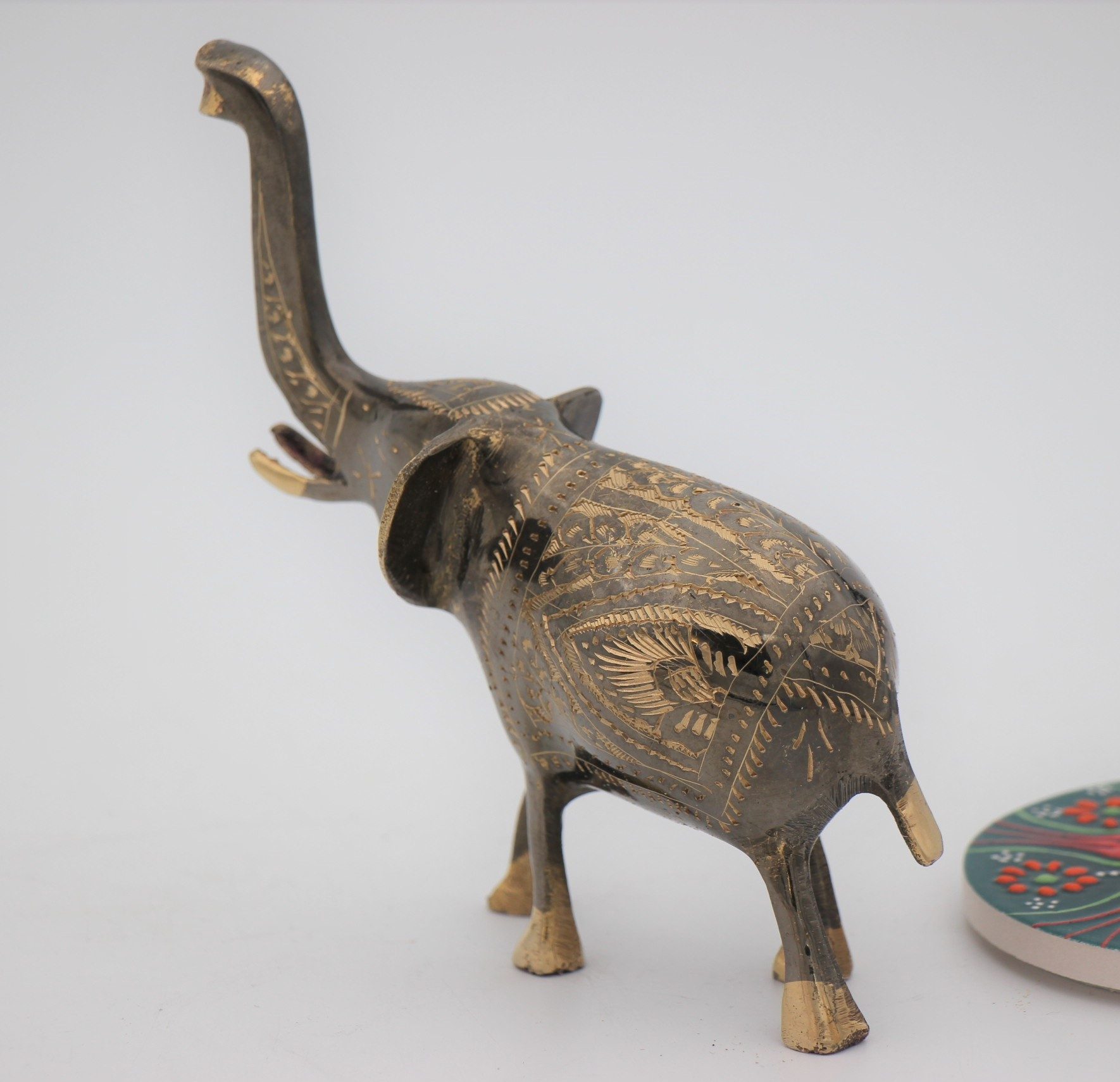 Brass Handcrafted Elephant Trunk Up 15 cm b