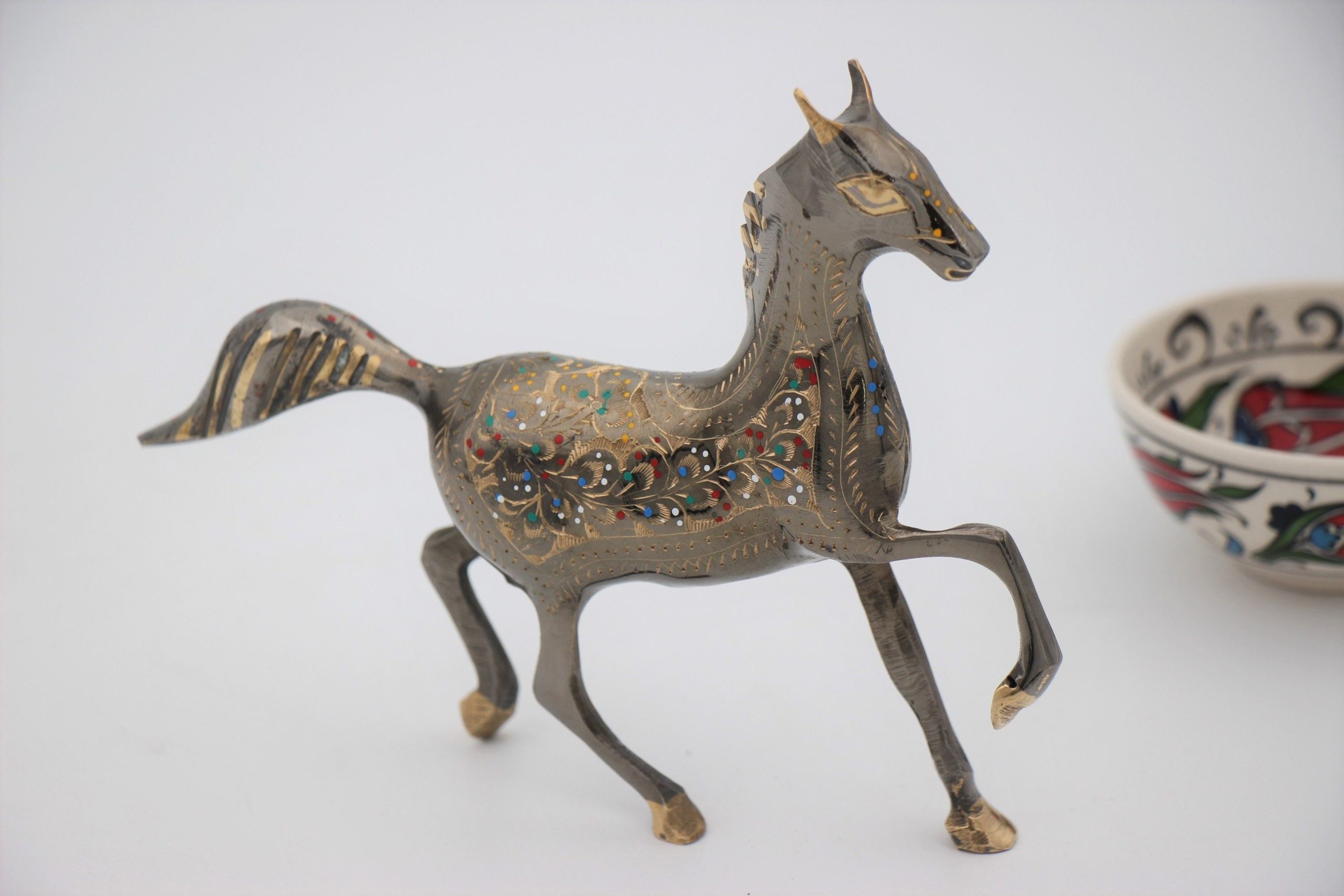 Brass Handcrafted Prancing Horse 15 cm a