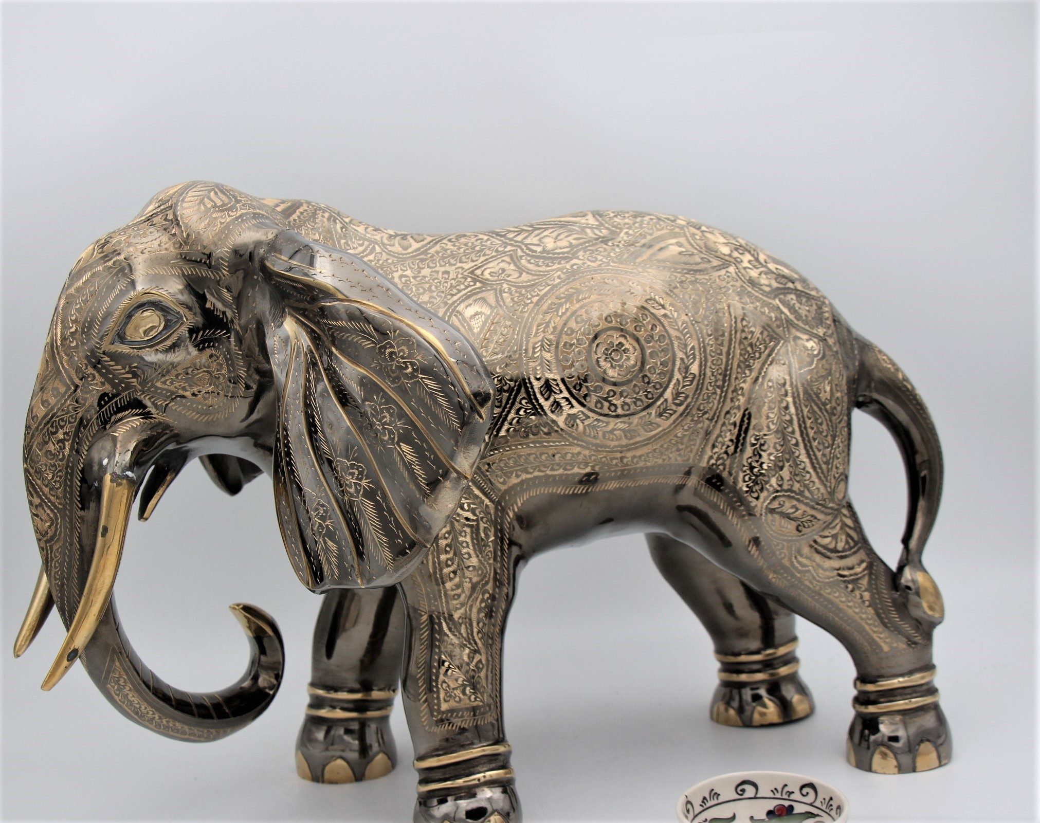 Brass Handcrafted Wild Elephant 61 cm Trunk Down