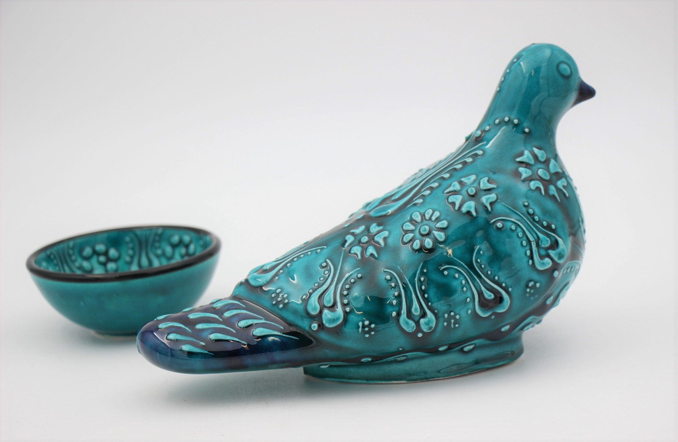 Ceramic Pigeon Turquoise 2