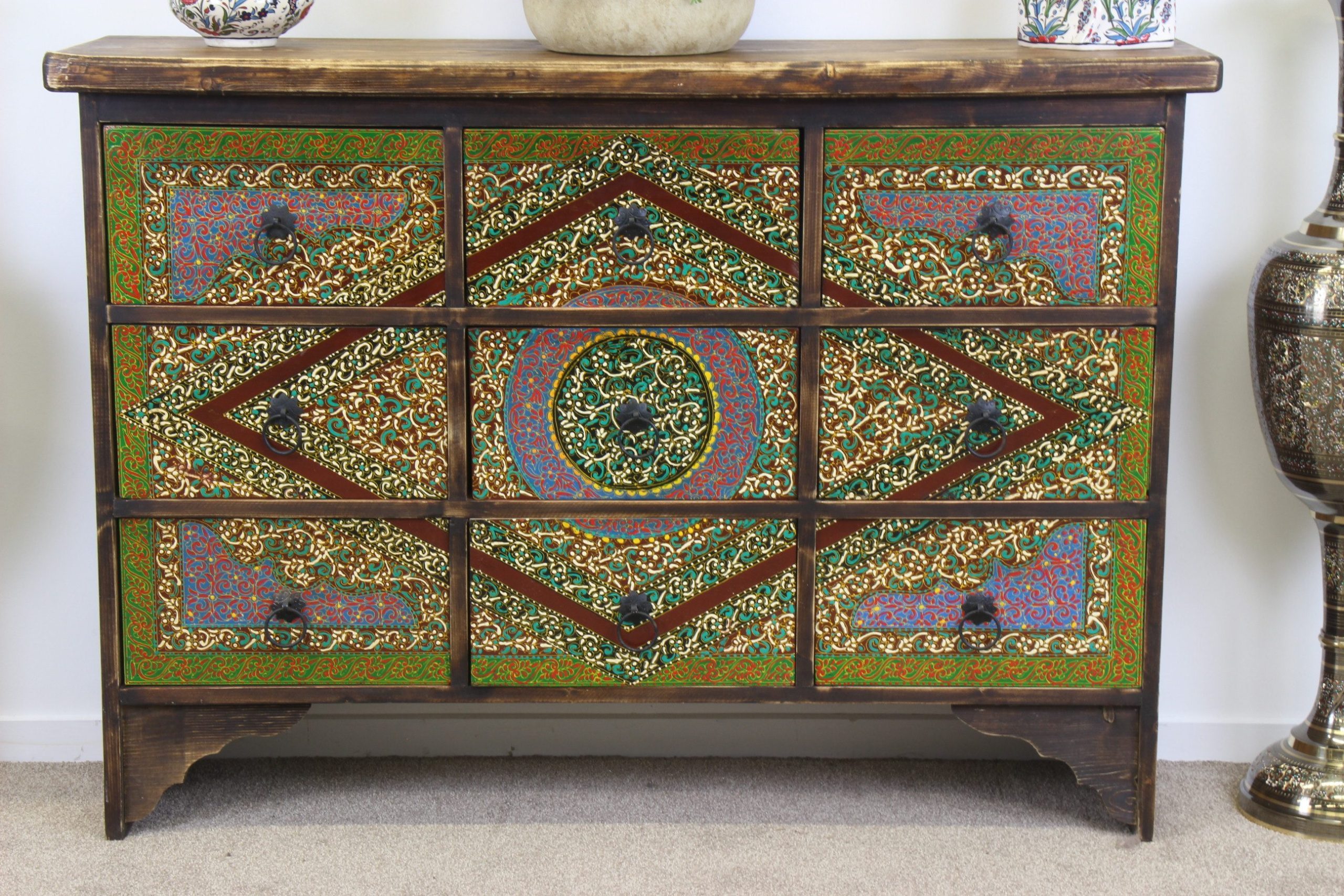 Colourful Hand Painted 9 Drawer Unit 1 2