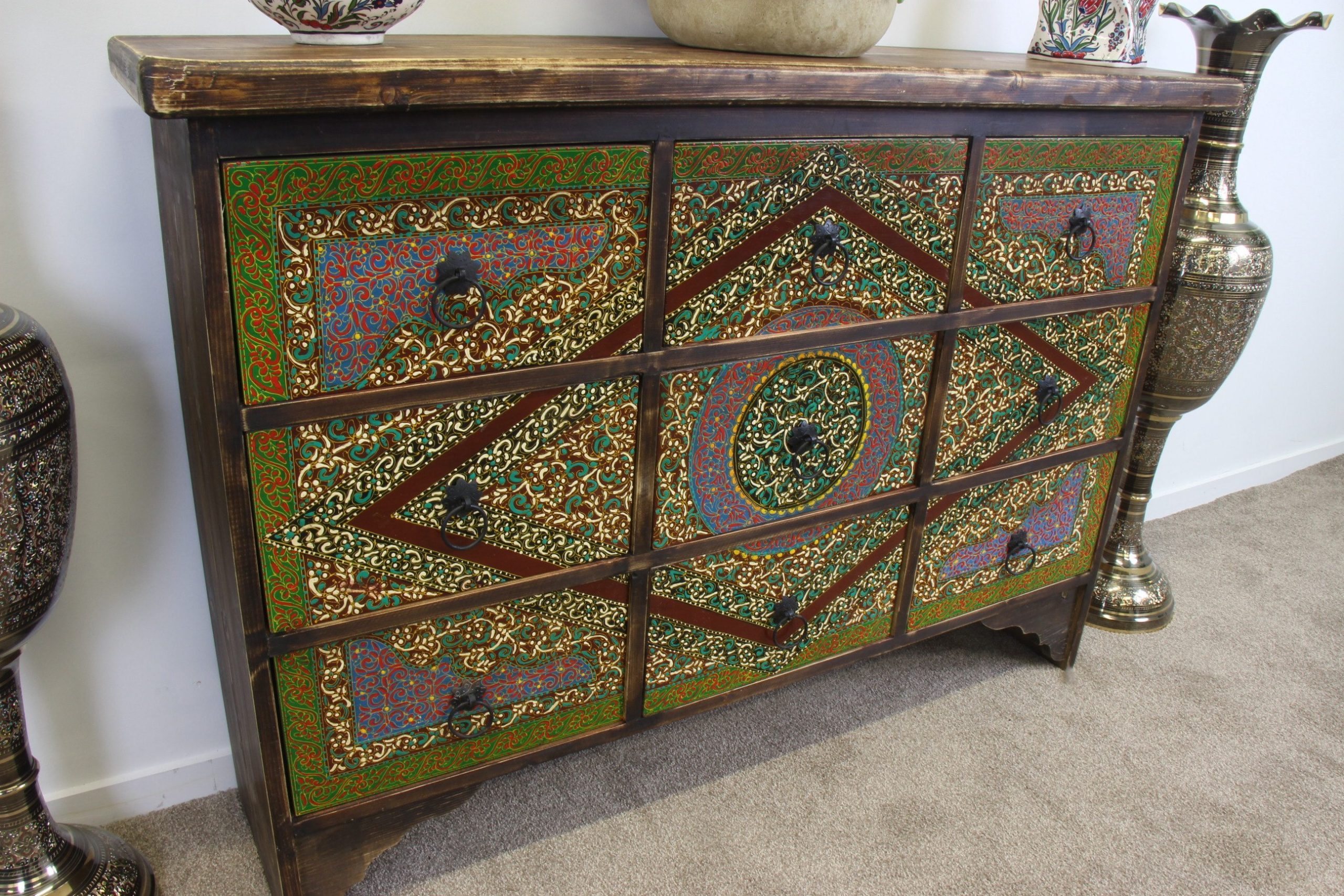 Colourful Hand Painted 9 Drawer Unit 1 8
