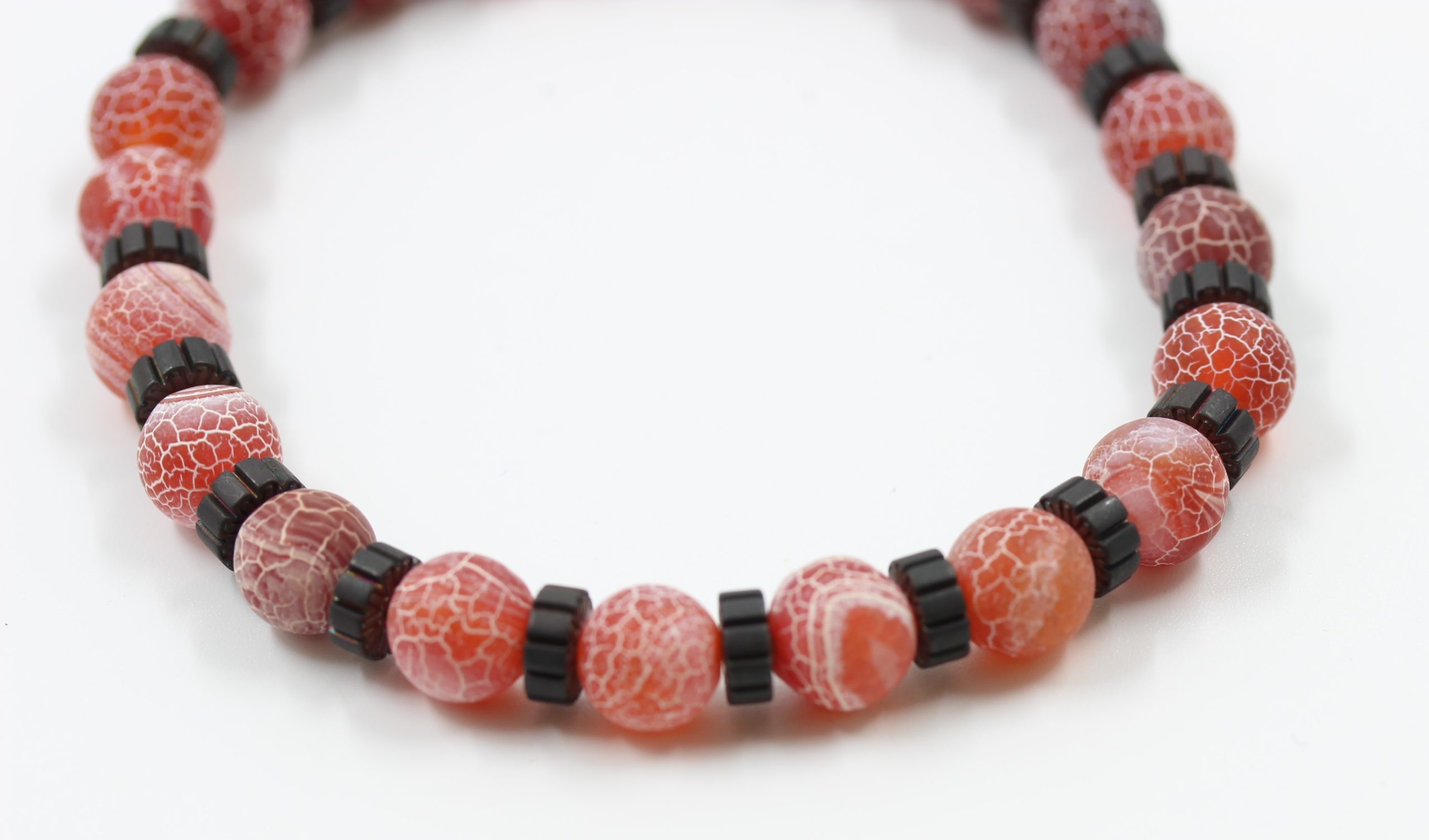 Coral Pink Agate Stone Bracelet 1