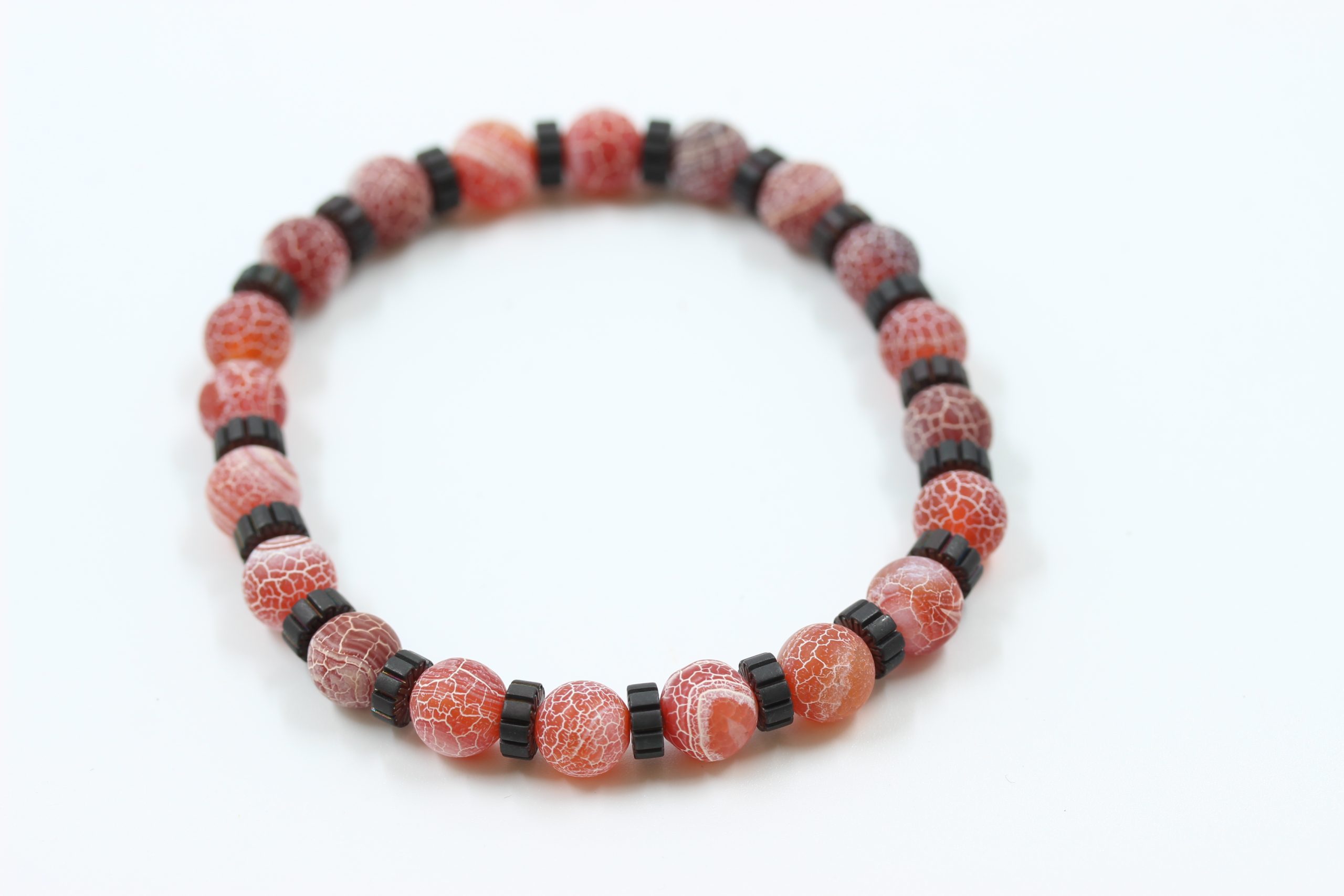 Coral Pink Agate Stone Bracelet