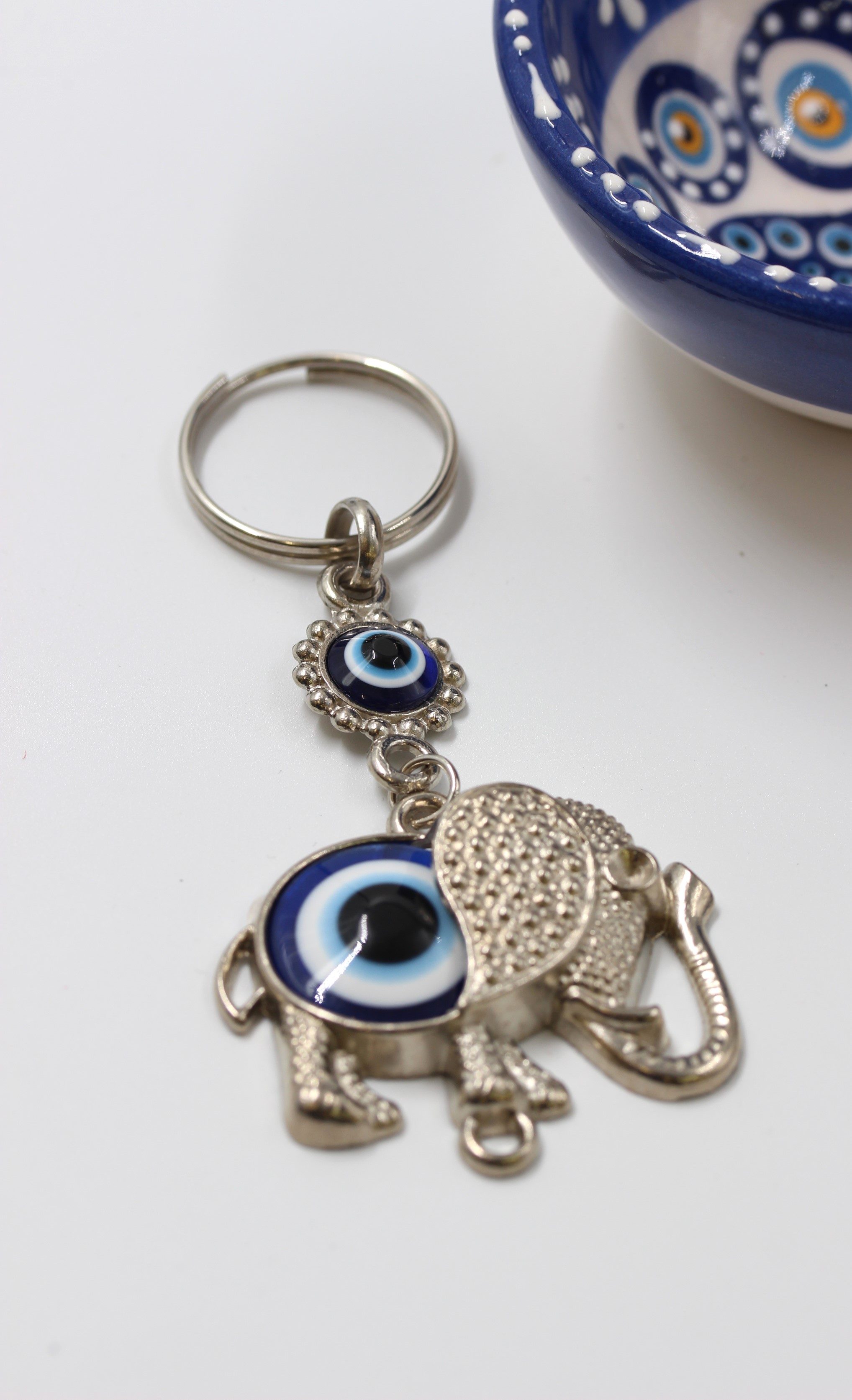 Evil Eye Bag Tag Key Ring 79B Elephant
