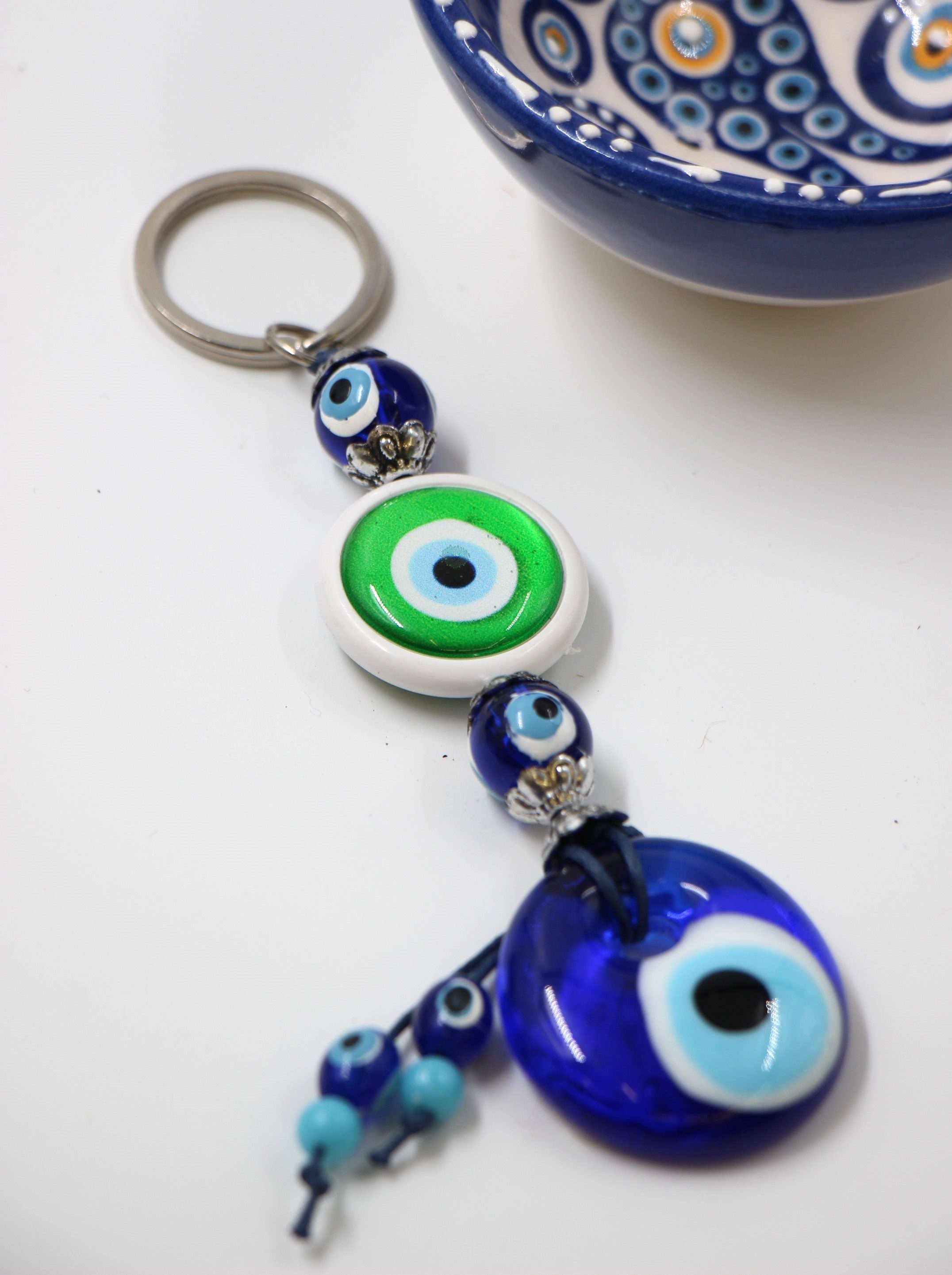 Evil Eye Coloured Disc Key Ring 1